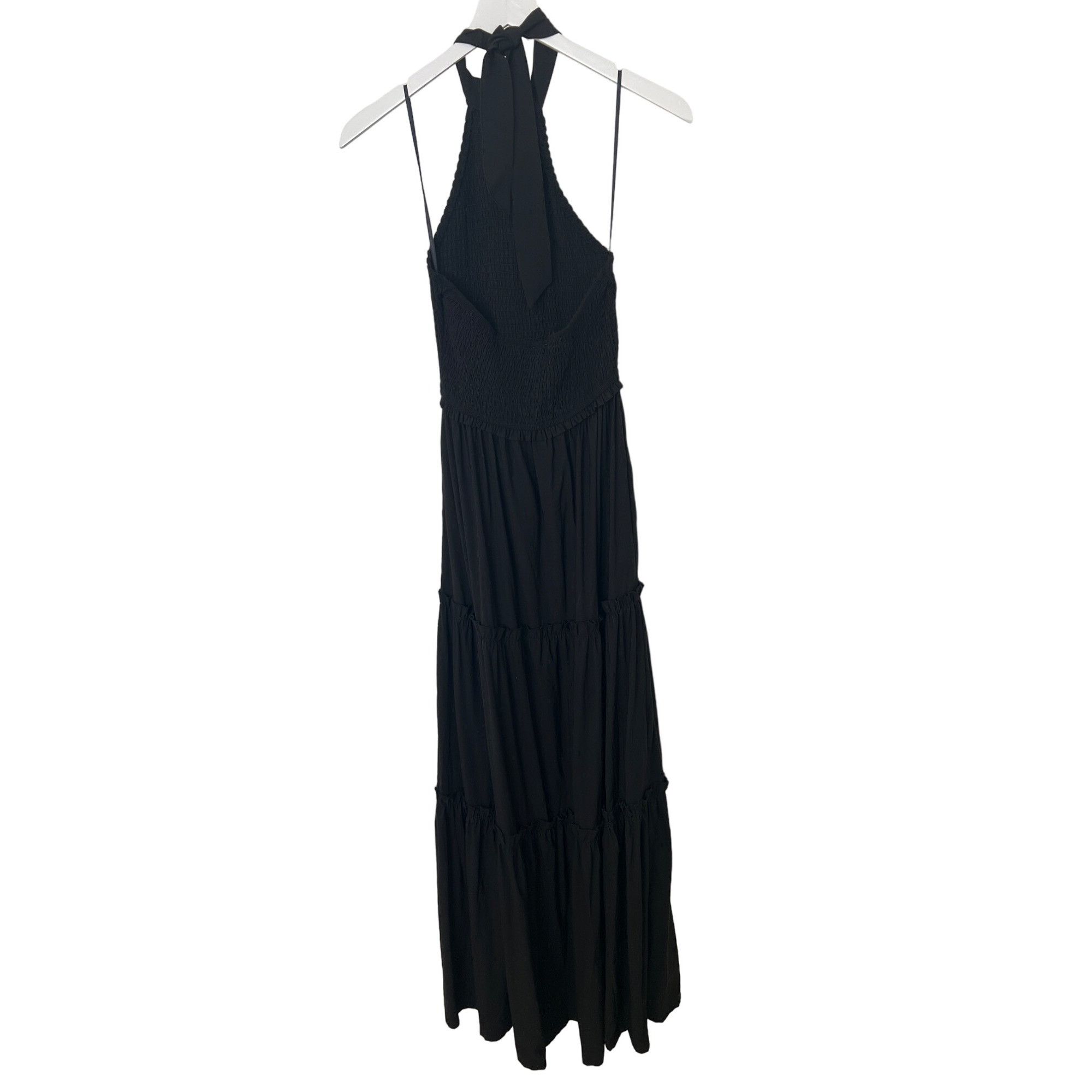 REVOLVE LBLC Naomi Black Smocked Halter Maxi Dress Size XS / US 0-2 / IT 36-38 - 3 Thumbnail
