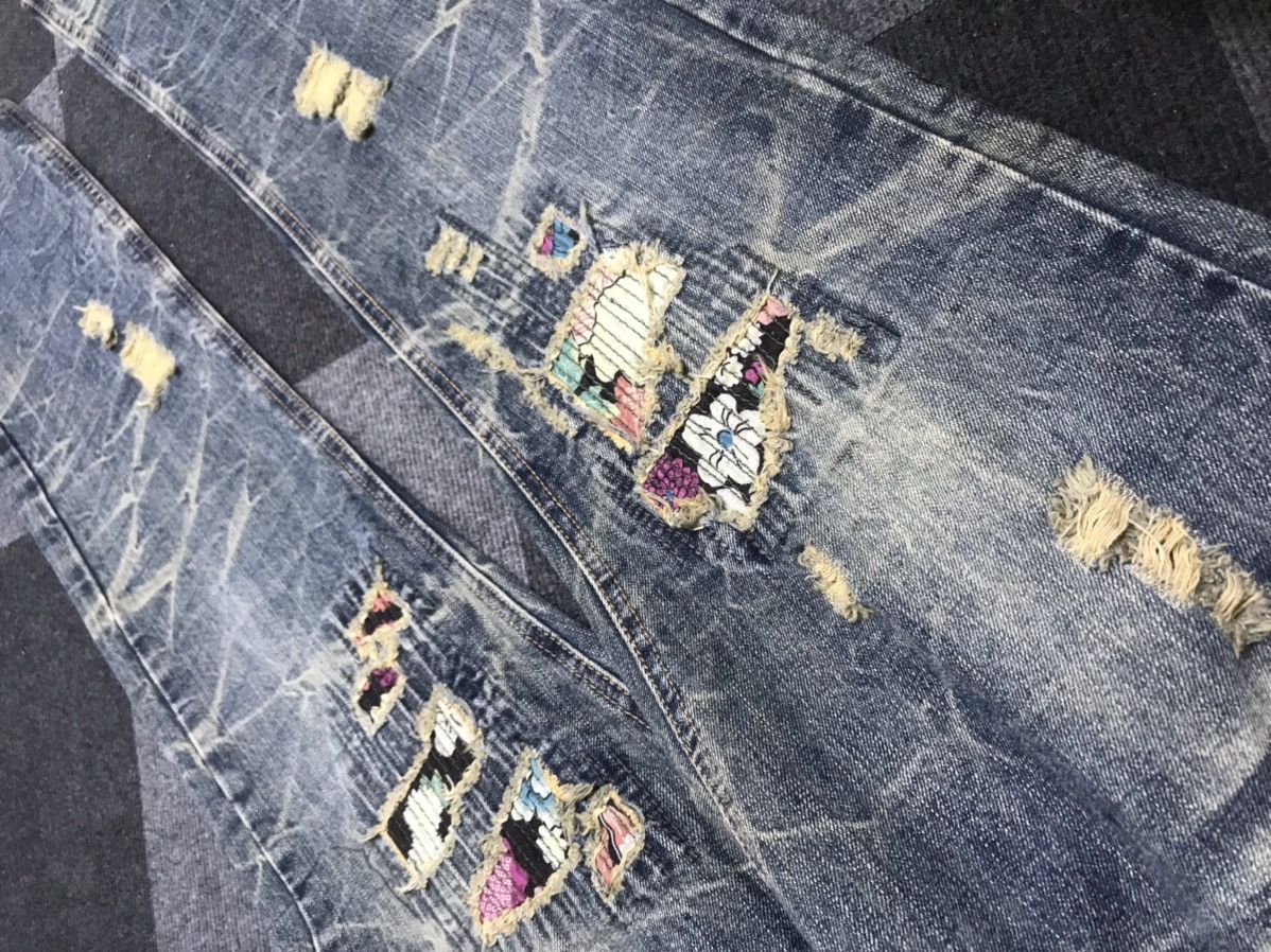 Designer 💥DENIM ART💥PLAYCHESS Rare Distressed Boro Style Denim F177 Size US 31 - 3 Thumbnail