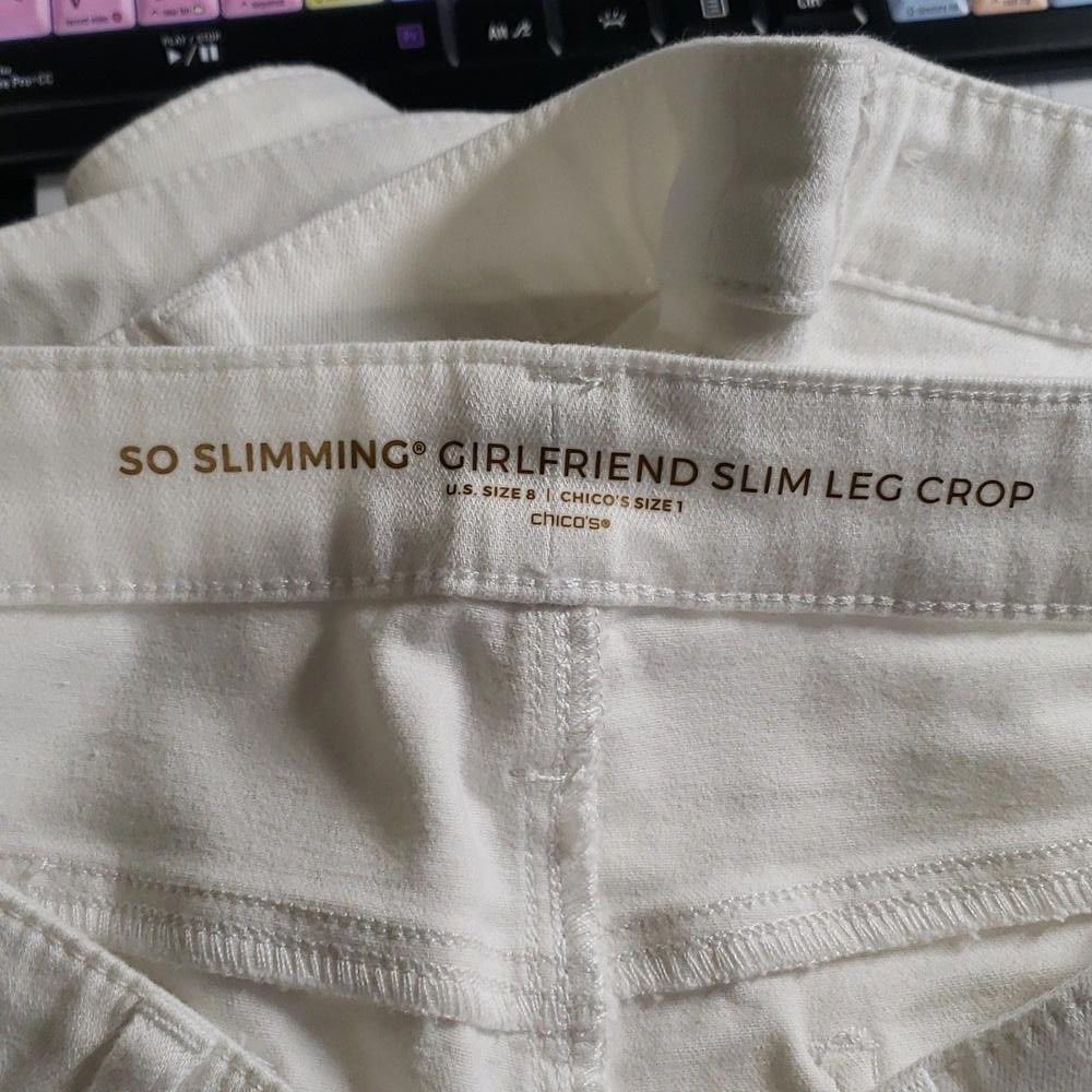 Chicos CT690a Chico's So Slimming Girlfriend Crop White Jean Size 32" / US 10 / IT 46 - 5 Thumbnail