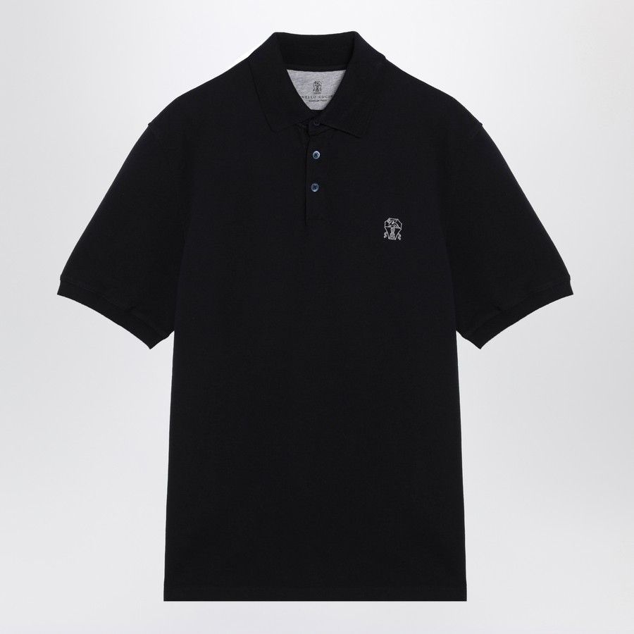 Brunello Cucinelli o1d2blof0226 Polo Shirt in Navy Blue Size US L / EU 52-54 / 3 - 1 Thumbnail