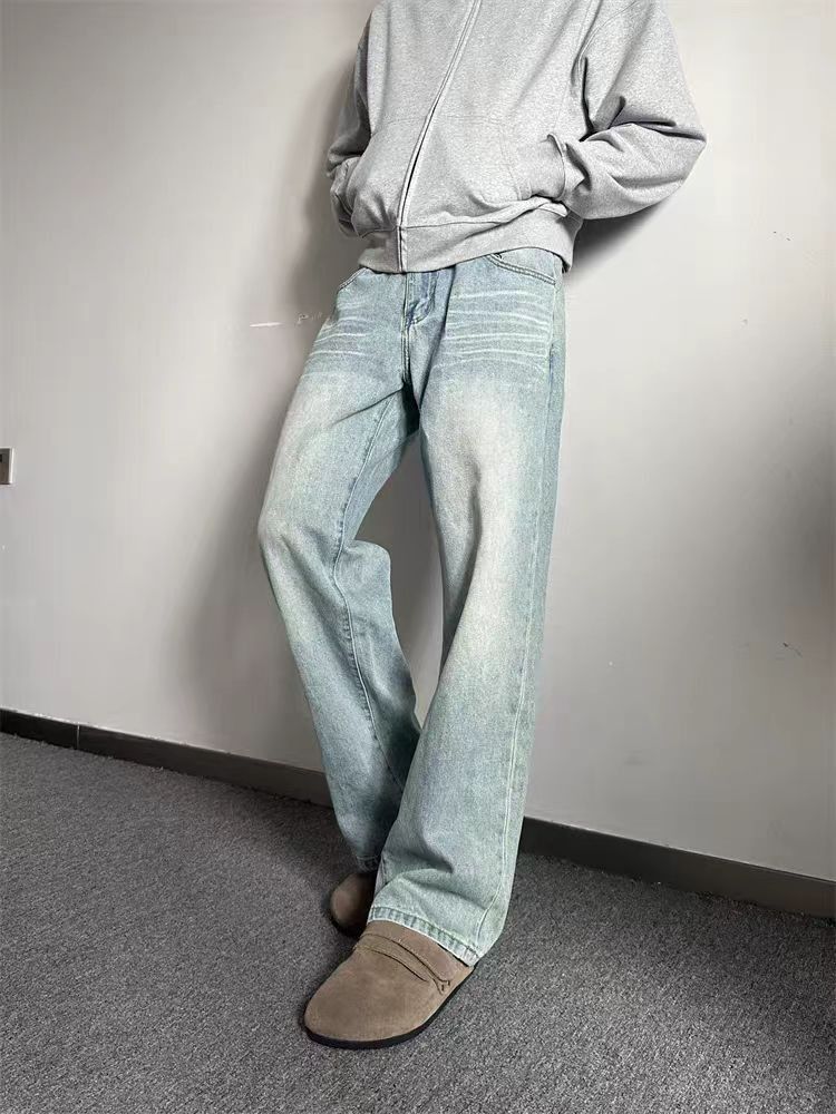 Japanese Brand × Jean Street Wash Cat Whisker Wash Straight Leg Jeans Size US 32 / EU 48 - 3 Thumbnail