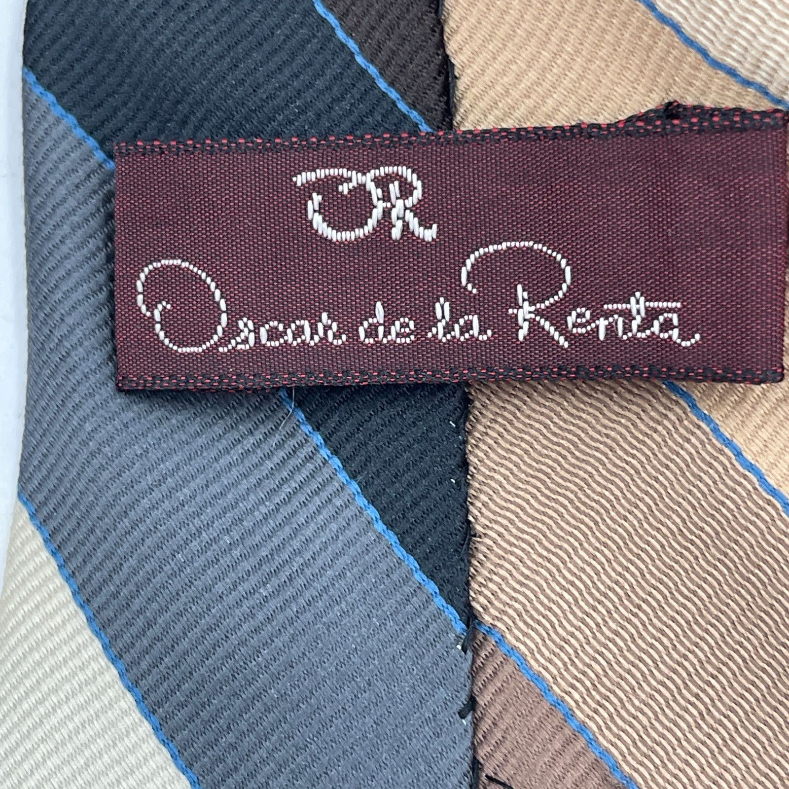 Oscar De La Renta Oscar De la Renta Stripe Ombre Tie Red Beige Size ONE SIZE - 3 Thumbnail