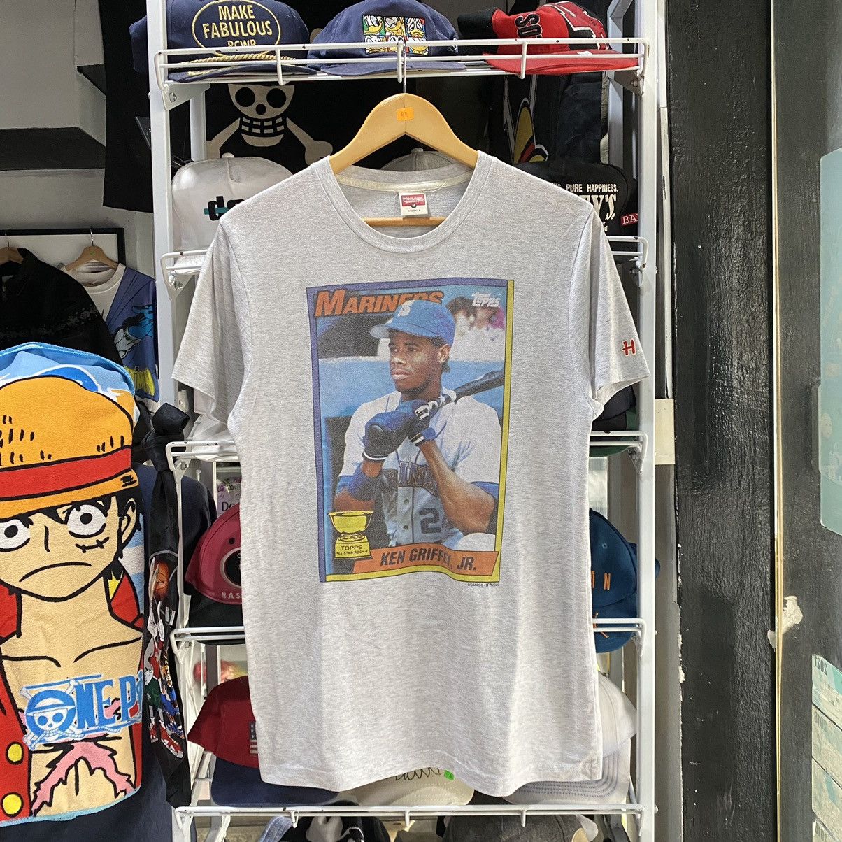 image of Homage x Made In USA 2020 Ken Griffey Jr Big Photo Mlb T Shirt in Grey, Men's (Size Medium)
