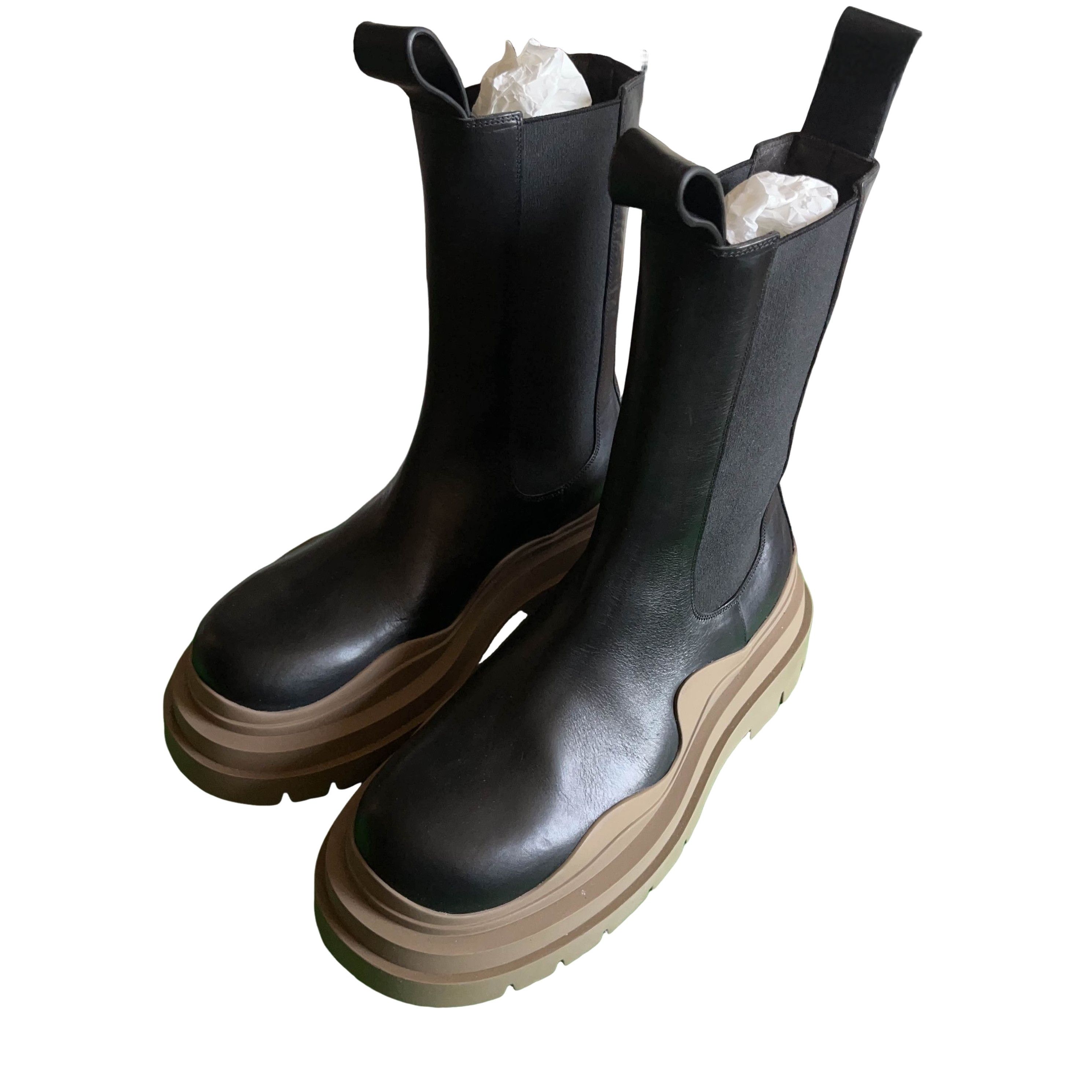 Bottega Veneta Bottega Veneta Black Lug Boots Zip Up Size 40.5 