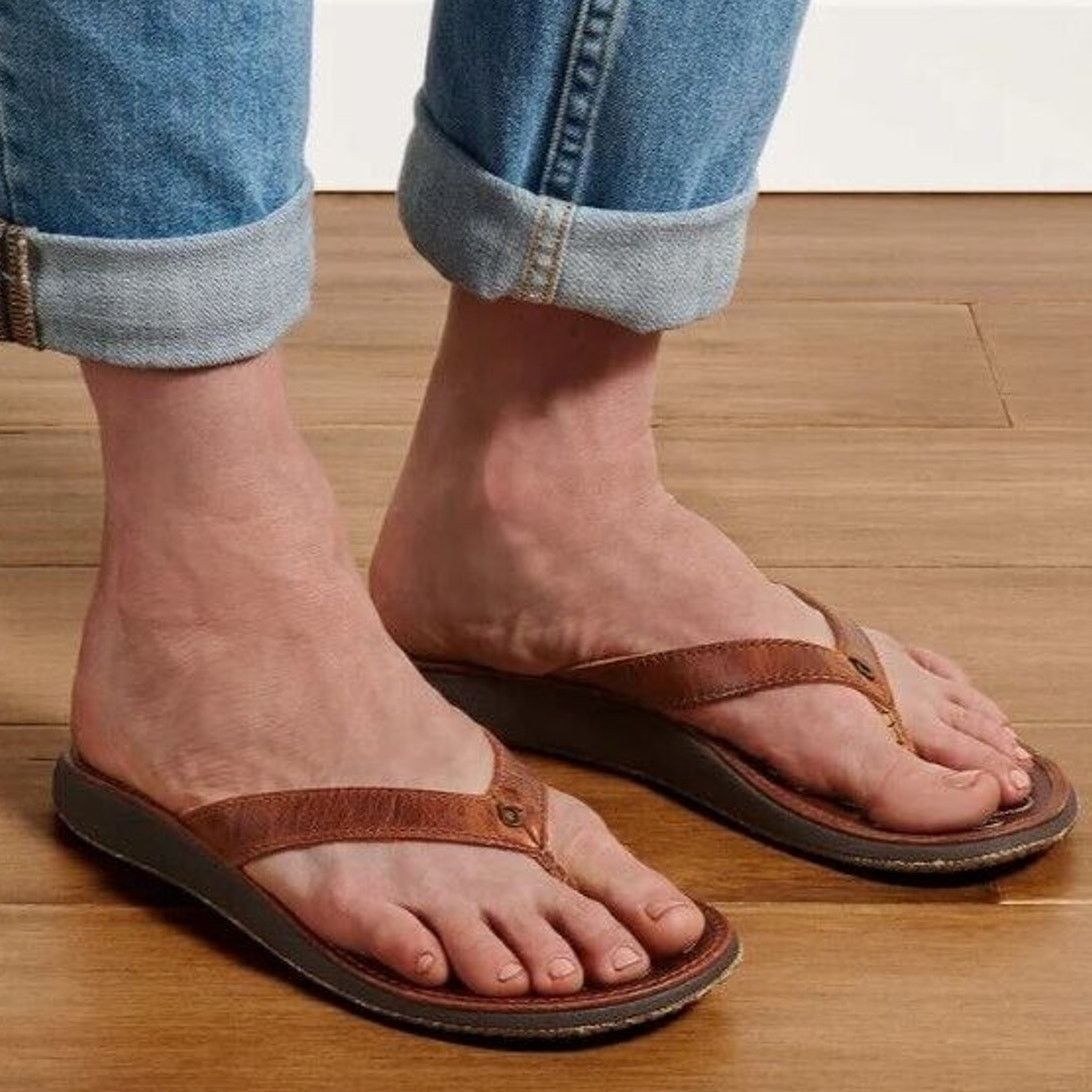 Olukai Olukai Womens Paniolo Leather Flip Flops Thongs Sandals Sz 9 Size US 9 / IT 39 - 1 Thumbnail
