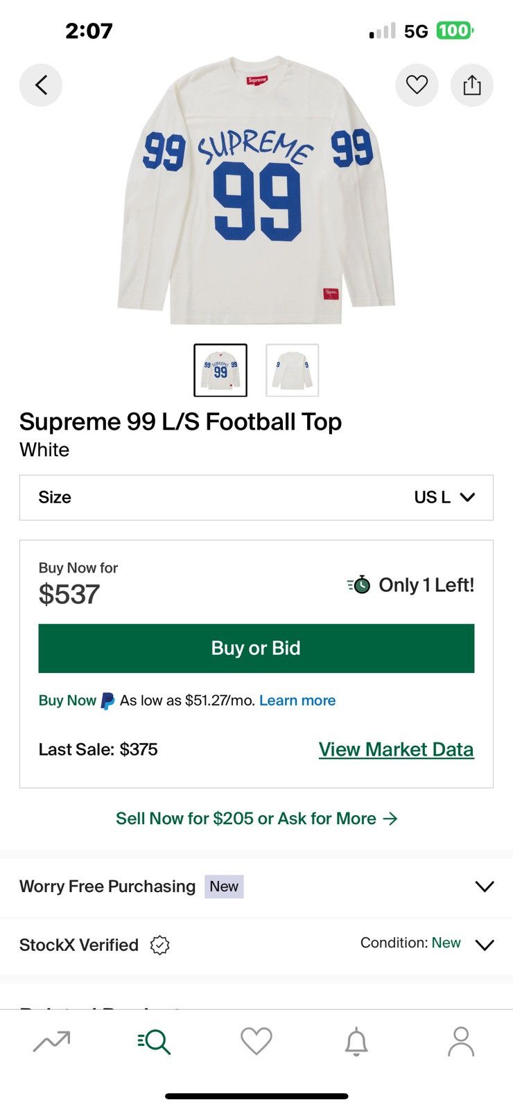 Supreme Football Top 99 長袖カットソー Supreme 99 L S Football Top (SS24) - $110