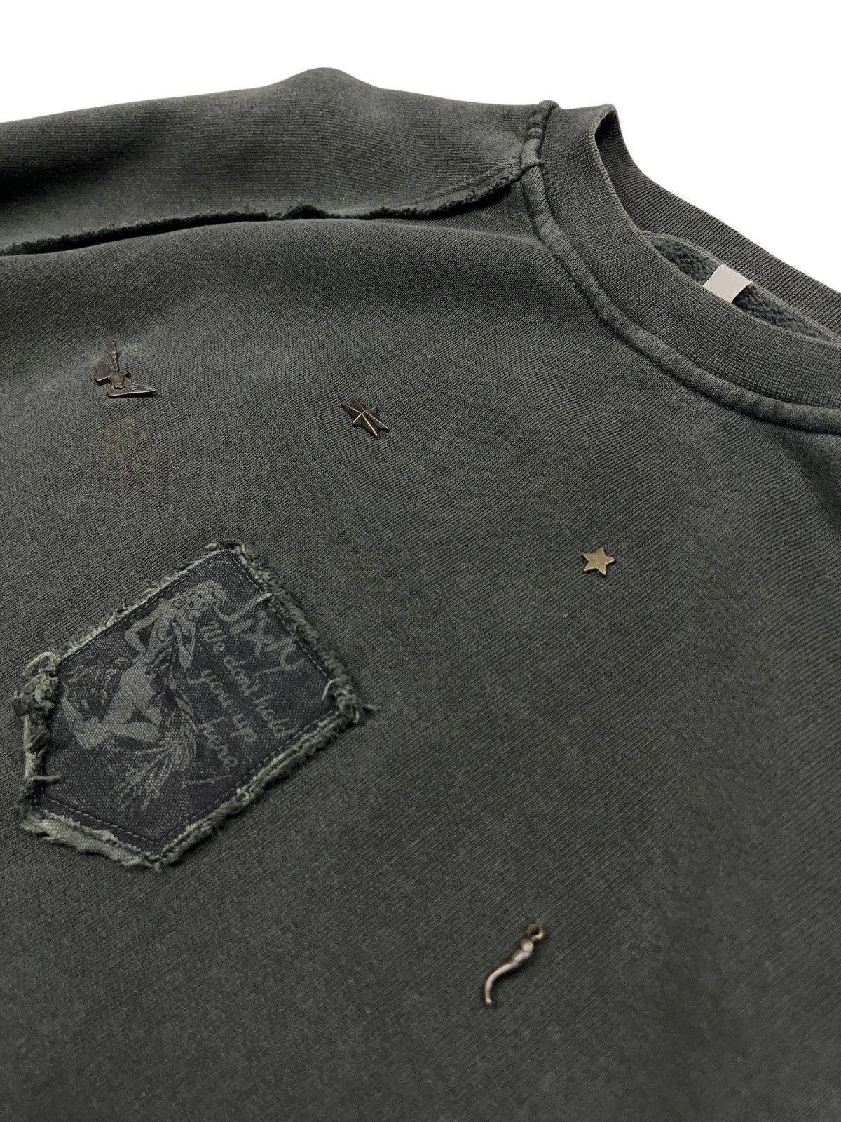 Japanese Brand × Vintage Vintage 90s Miss Sixty Khaki Military Style Sweatshirt Size US M / EU 48-50 / 2 - 6 Thumbnail