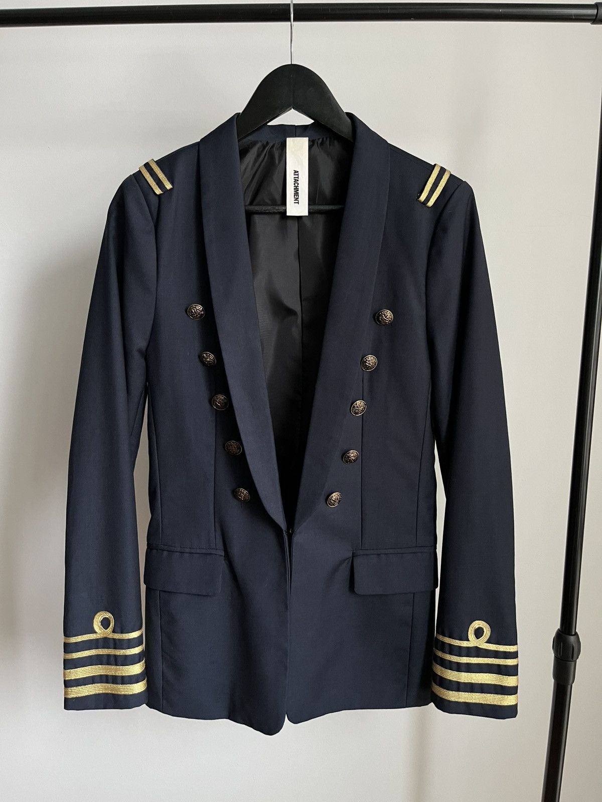 Attachment Super rare Attachment sailor wool blazer jacket Size 46R - 1 Thumbnail