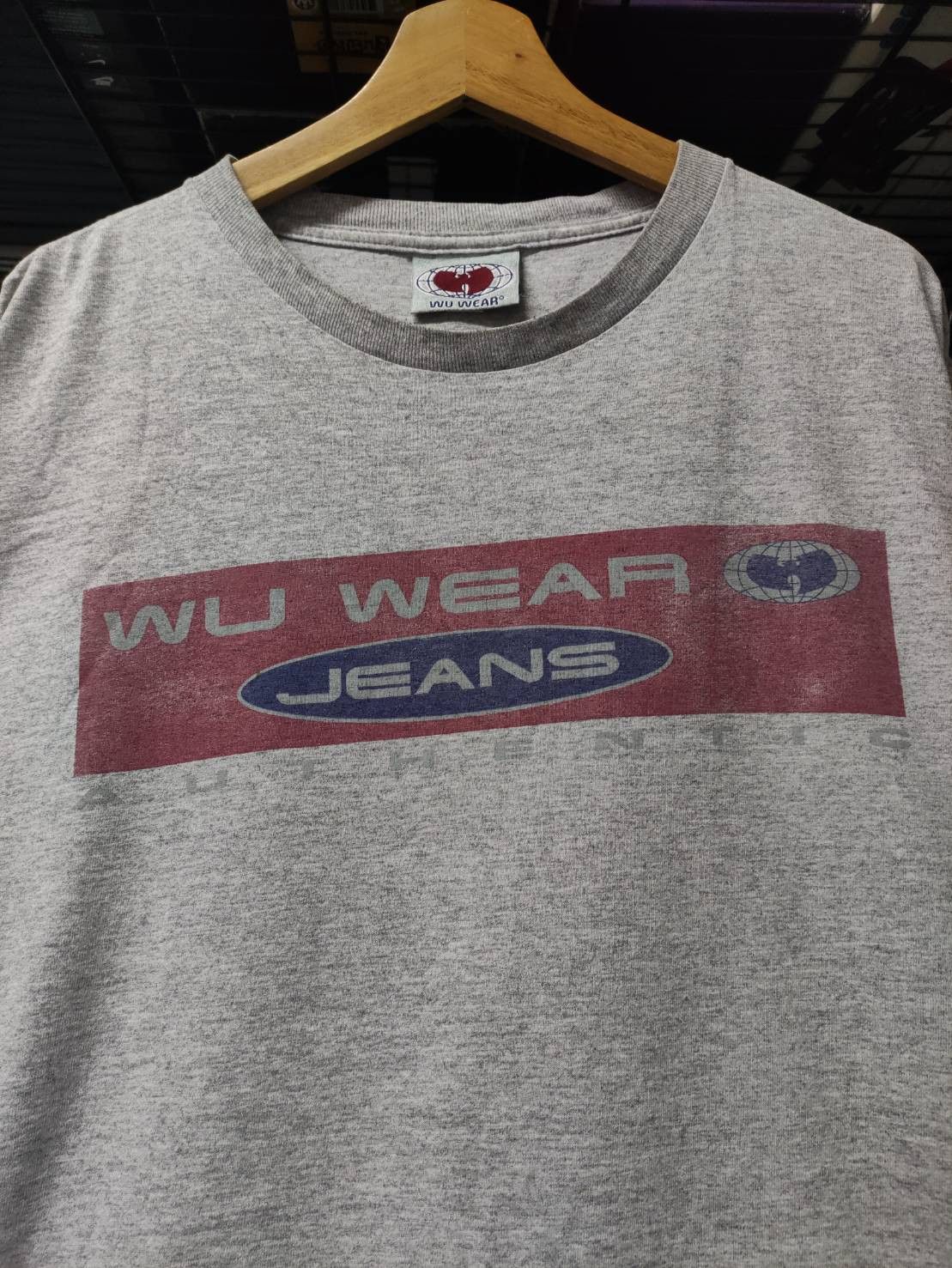Rap Tees Vtg 90's Wu Wear Jeans Authentic Made in USA T-Shirt Size US XL / EU 56 / 4 - 1 Thumbnail