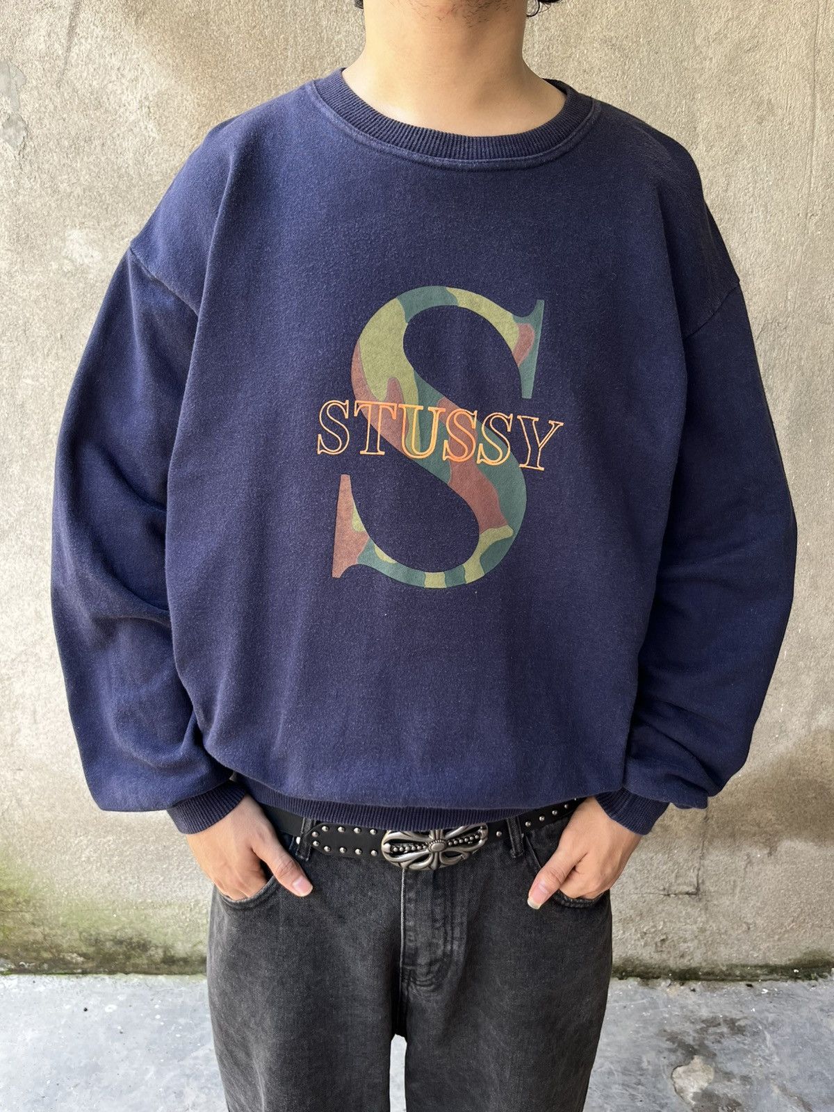 Stussy Vintage 1990s stussy crew neck camo logo Size US L / EU 52-54 / 3 - 2 Thumbnail