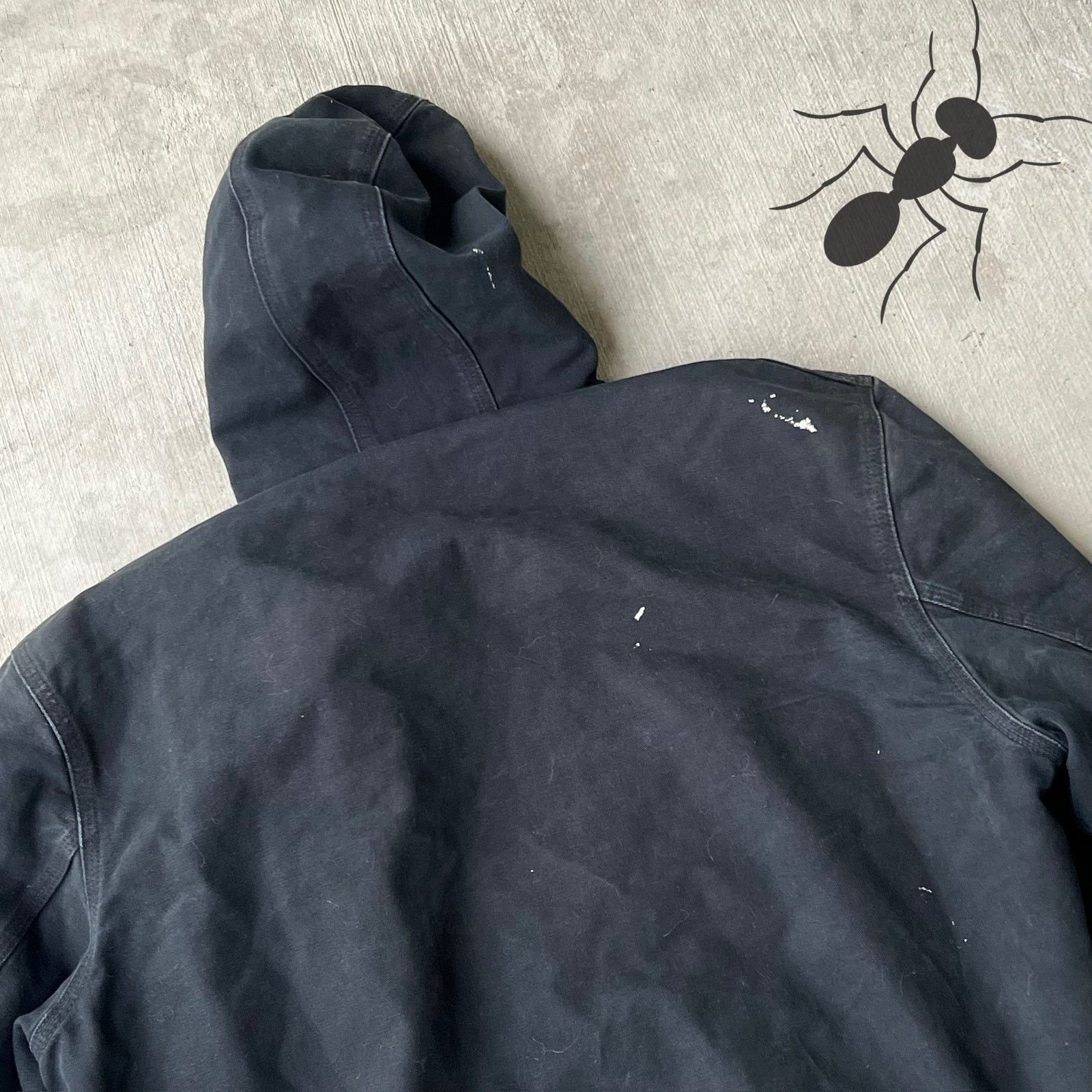 Carhartt × Vintage Carhartt J131 BLK faded black hooded work wear jacket Size US XL / EU 56 / 4 - 11 Thumbnail