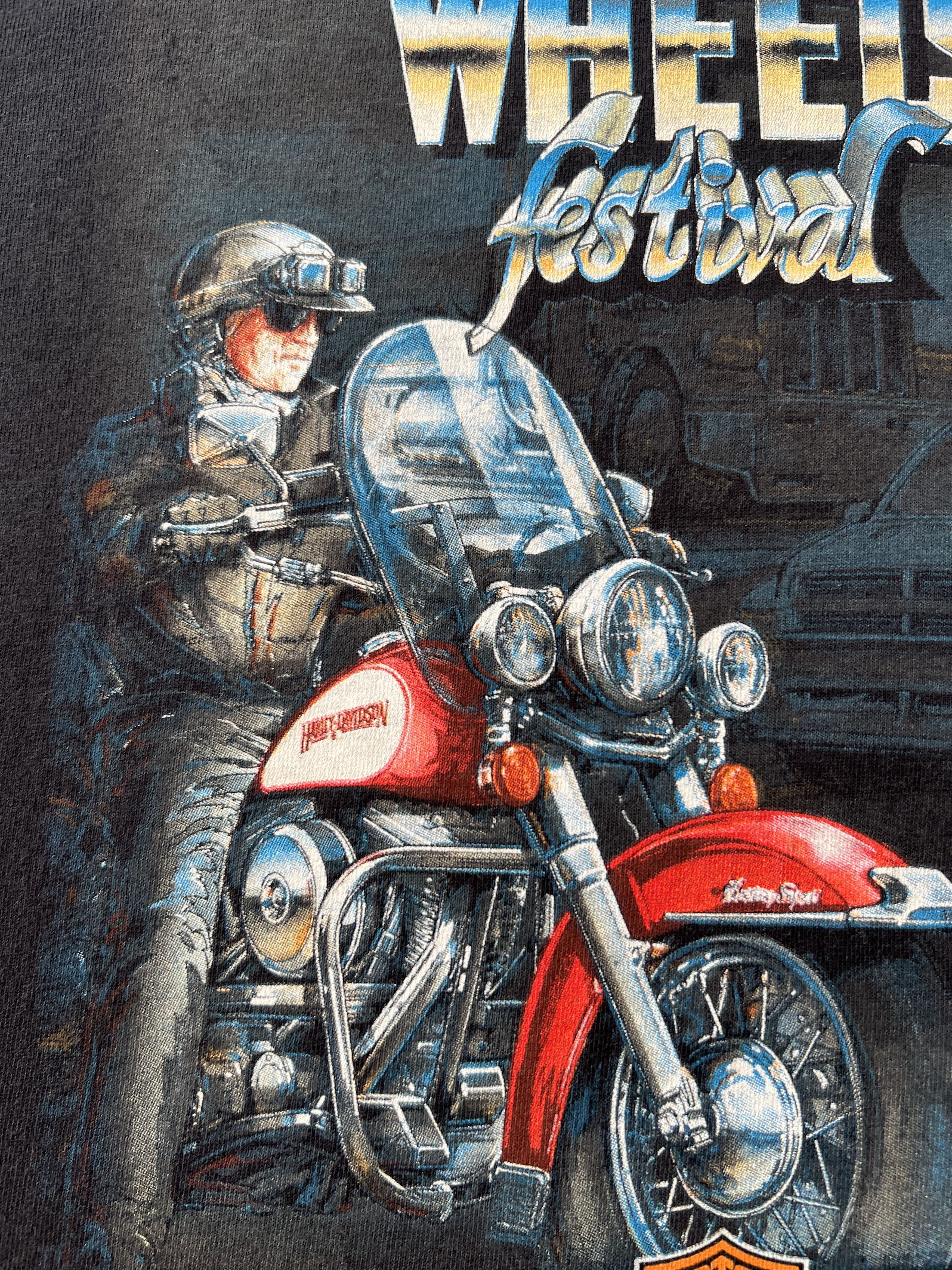 Harley Davidson Vintage 1996 Harley Davidson American Wheels Eagle T-shirt Size US XL / EU 56 / 4 - 6 Thumbnail
