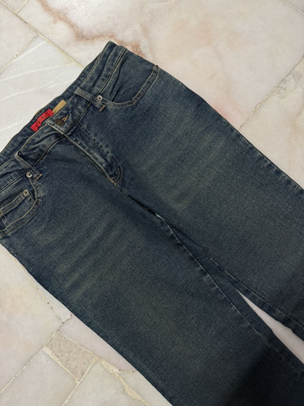 Designer 💥FLARED💥VINTAGE JAPANESE S.P.E BOOTCUT MUDWASH JEANS Size US 29 - 3 Thumbnail