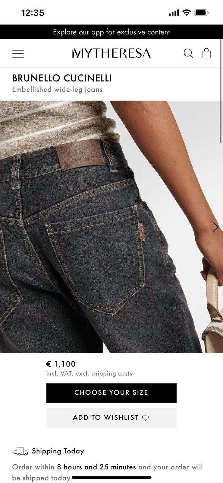 Brunello Cucinelli black wash wideleg jeans