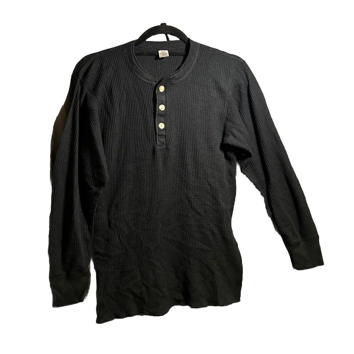 Other Morgan Workwear Waffle Knit Henley T Shirt Large Black Size L / US 10 / IT 46 - 1 Thumbnail