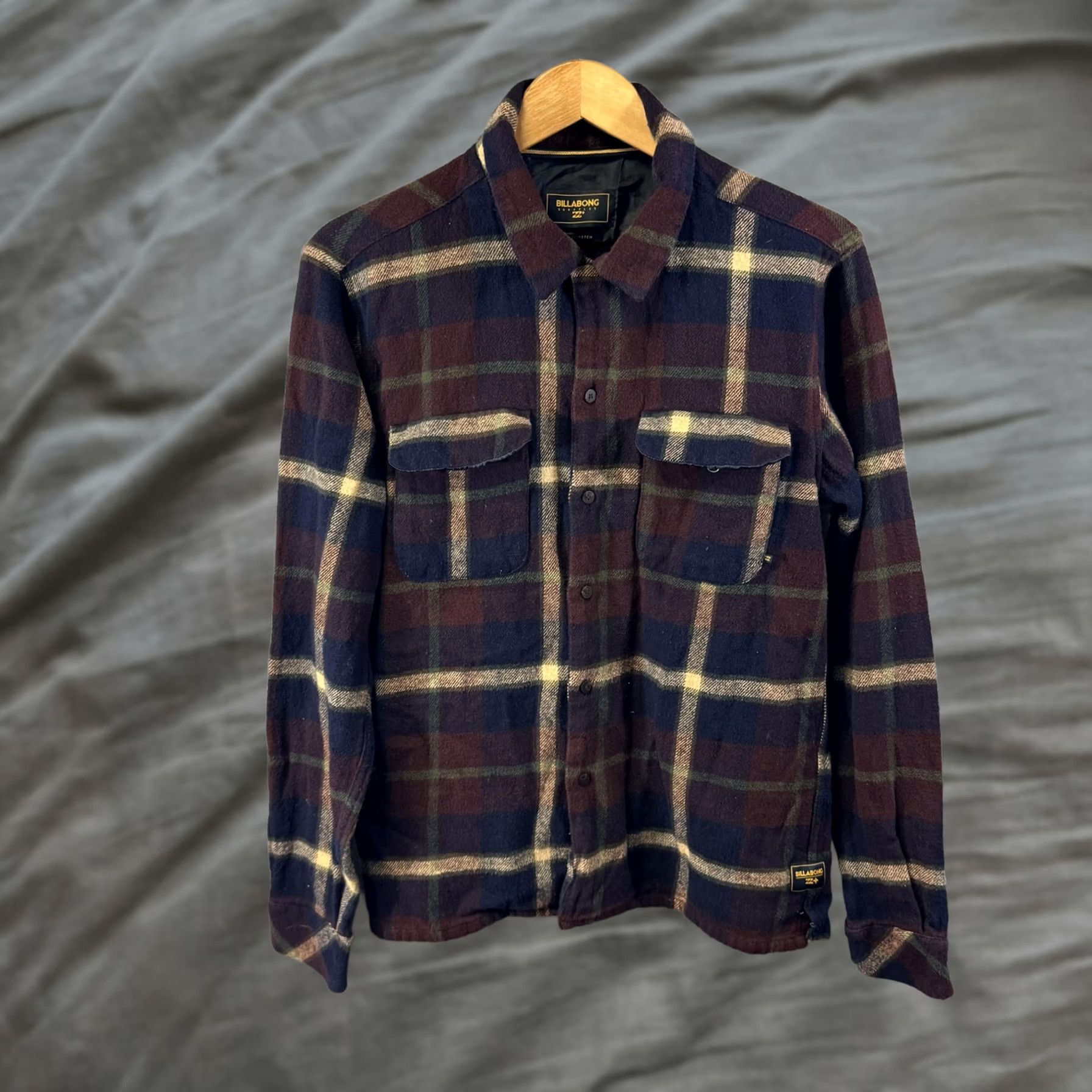 Billabong Billabong Shirt Mens Medium Navy Brown Plaid Flannel Button Up Casual Cotton Size US M / EU 48-50 / 2 - 1 Thumbnail