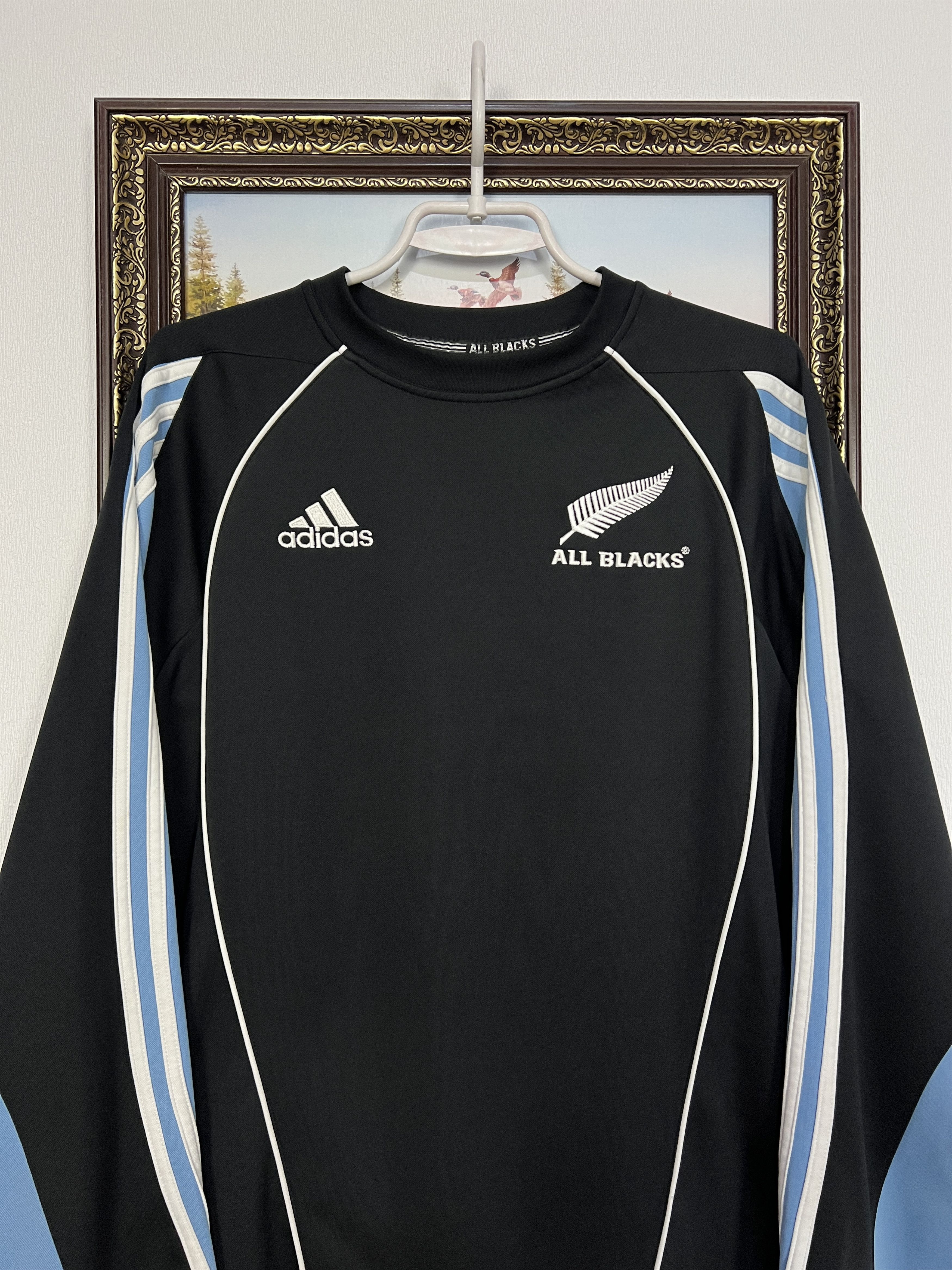 Adidas Vintage All Black New Zealand Rugby Union Train Sweatshirt Size US S / EU 44-46 / 1 - 2 Thumbnail
