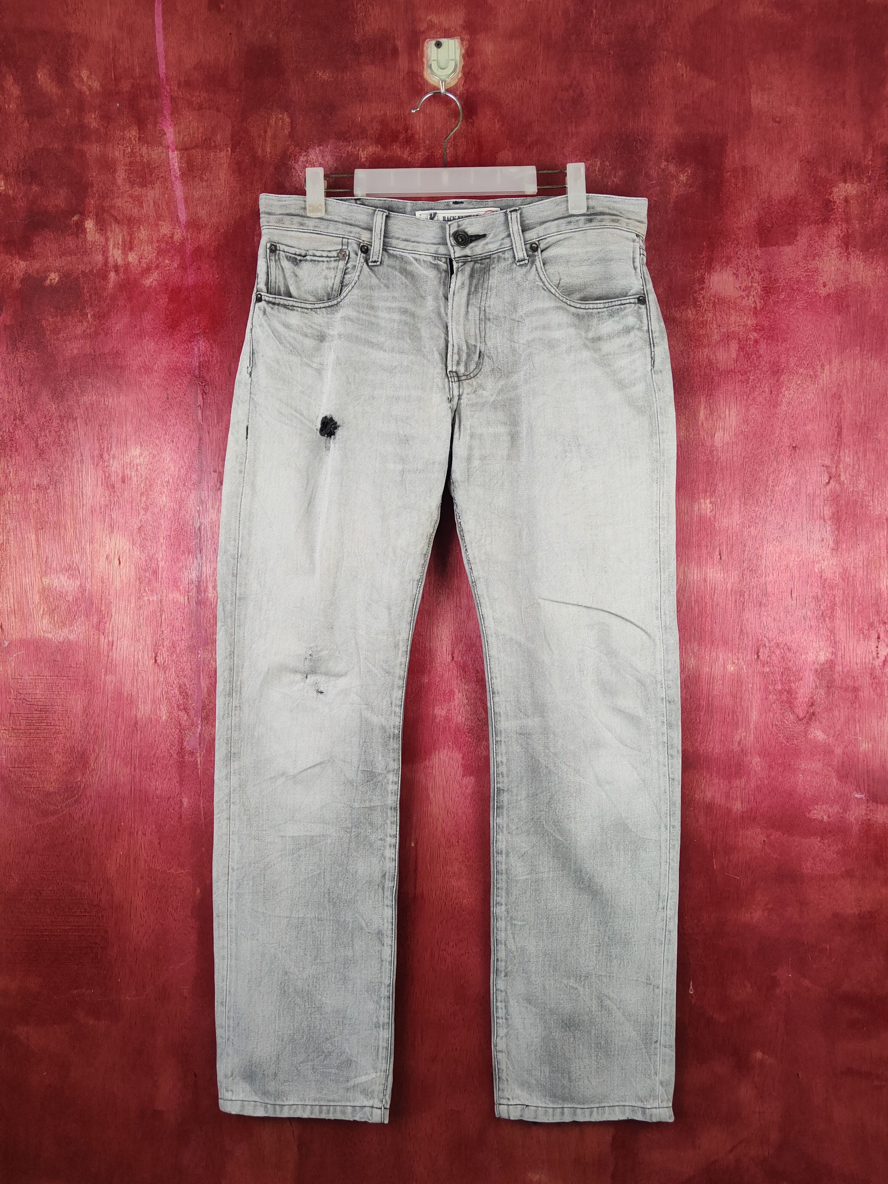 image of Distressed Denim x Vintage Back Number Black White Faded Distressed Ripped Jeans S2359 (Size 32)