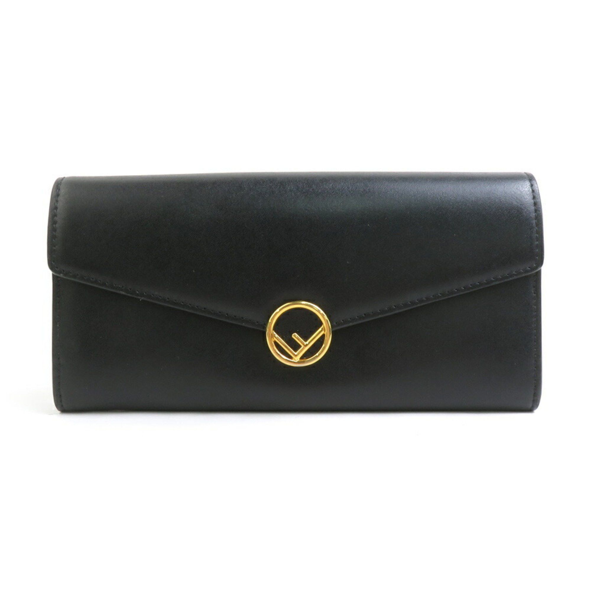 Fendi FENDI F Is Leather Long Wallet, Black, Women's, 8M0251-A0KK, r10771a Size ONE SIZE - 1 Thumbnail