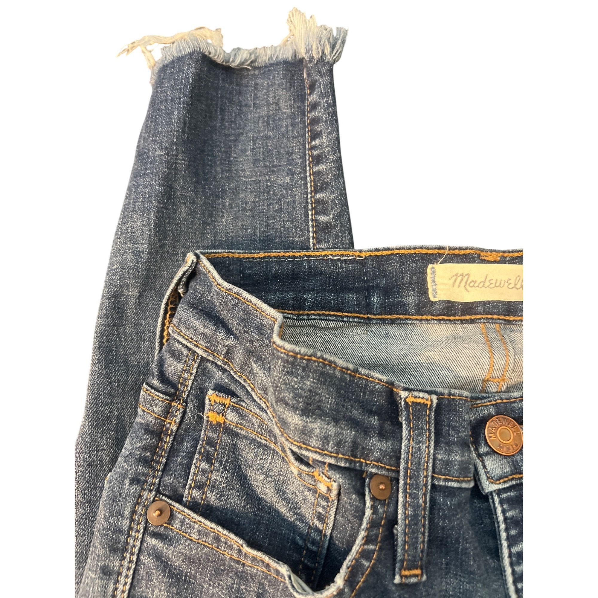 Madewell Madewell 9" High Rise Skinny Distressed Jeans Denim Frayed H Size 42" / US 20 - 3 Thumbnail
