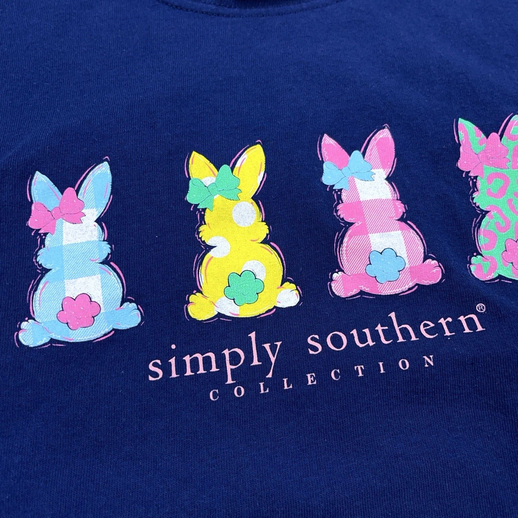 Vintage Simply Southern Shirt Women Small Blue Tee Easter Dog Puppy Bunny Adult Size S / US 4 / IT 40 - 6 Thumbnail