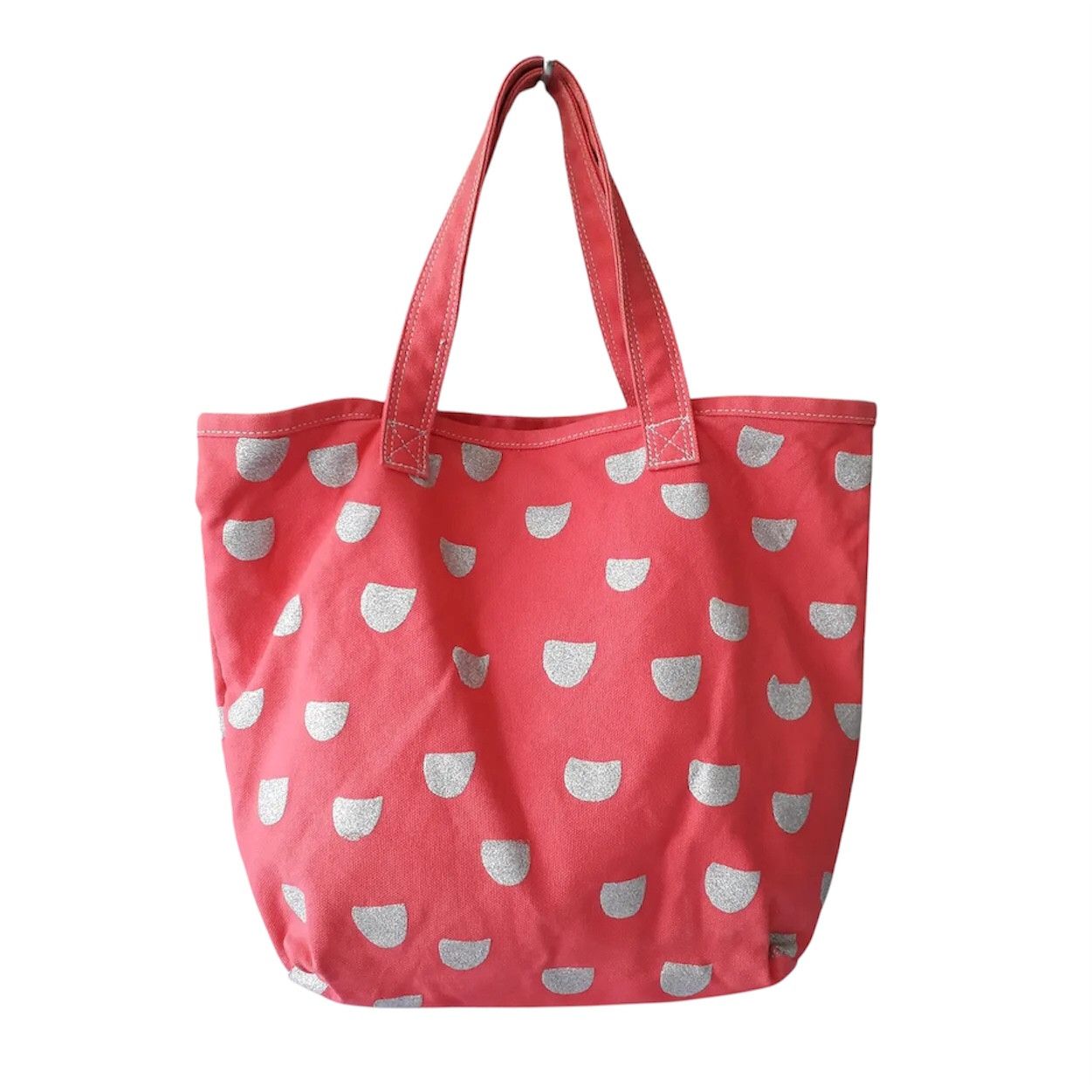 Tsumori Chisato Pink Glitter Cats Monogram Canvas Tote Bag