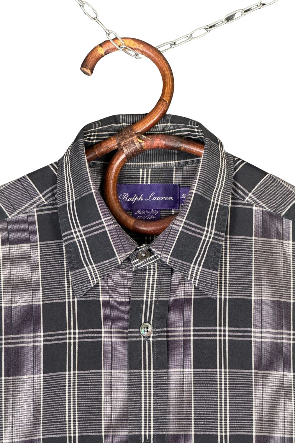 ss04 RL Purple Label Made in Italy Glen Plaid Cotton Shirt image 6