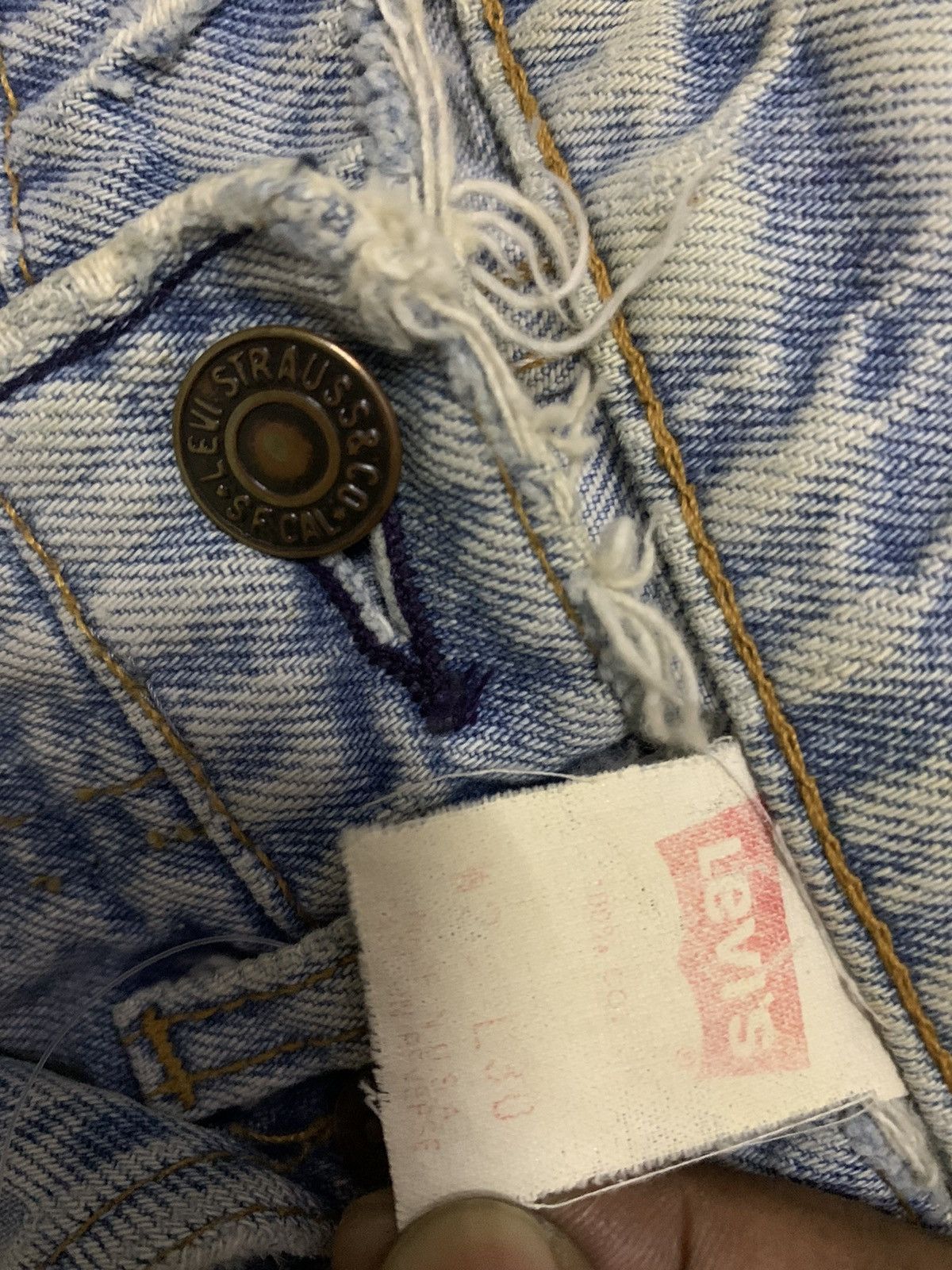 Handmade 🔥Vintage Levi’s 505 Oren Tab Handmade Patchwork Leather Size US 28 / EU 44 - 11 Thumbnail