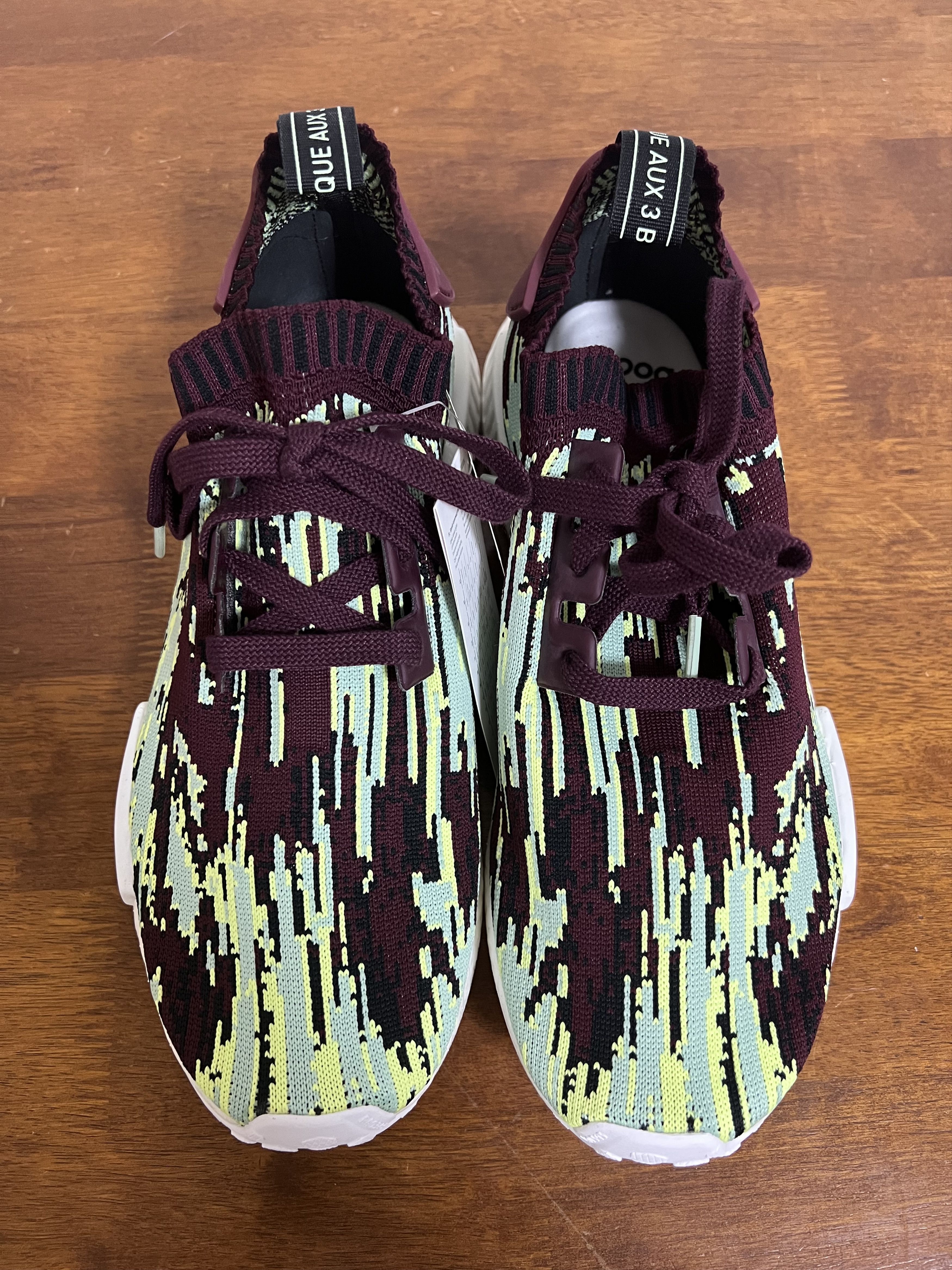 Adidas × Sneakersnstuff 💚 2018 Sneakersnstuff x Adidas NMD R1 Datamosh 2.0 Maroon Size US 10 / EU 43 - 7 Thumbnail
