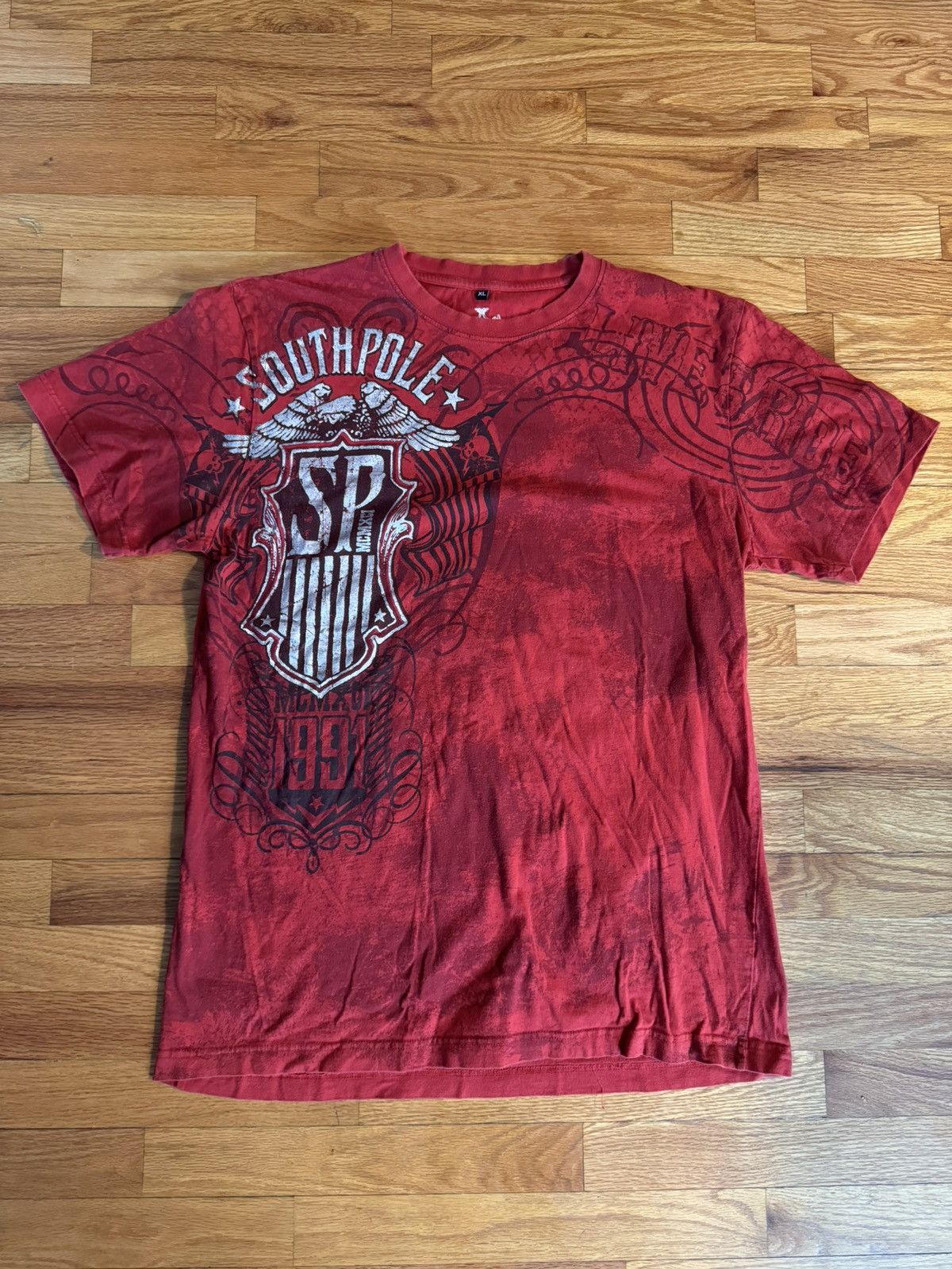 Southpole Y2K Red Southpole Tee Size US XL / EU 56 / 4 - 1 Thumbnail