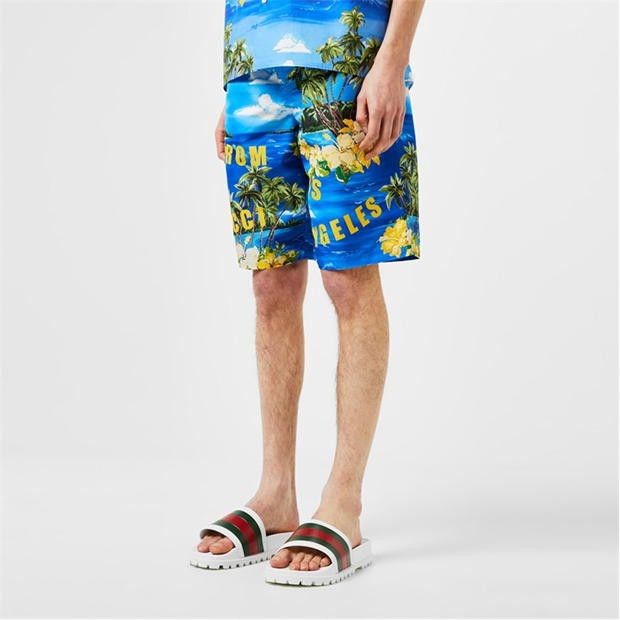 Gucci GUCCI Men'S Web Rubber Slide Sandals Size US 6 / EU 39 - 2 Thumbnail