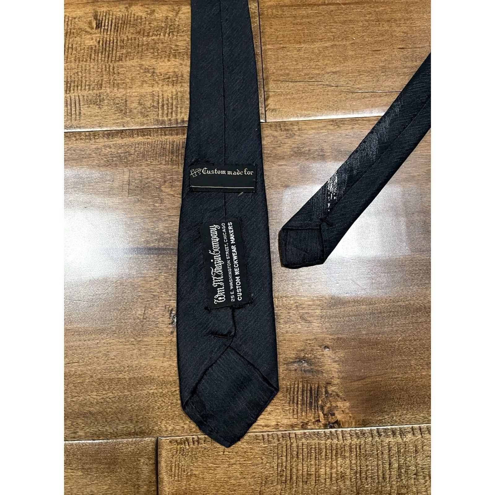 Vintage Vintage Wm M. Frazin Company Navy Blue Abstract Slim Skinny Neck Tie 40s/50s Size ONE SIZE - 3 Thumbnail