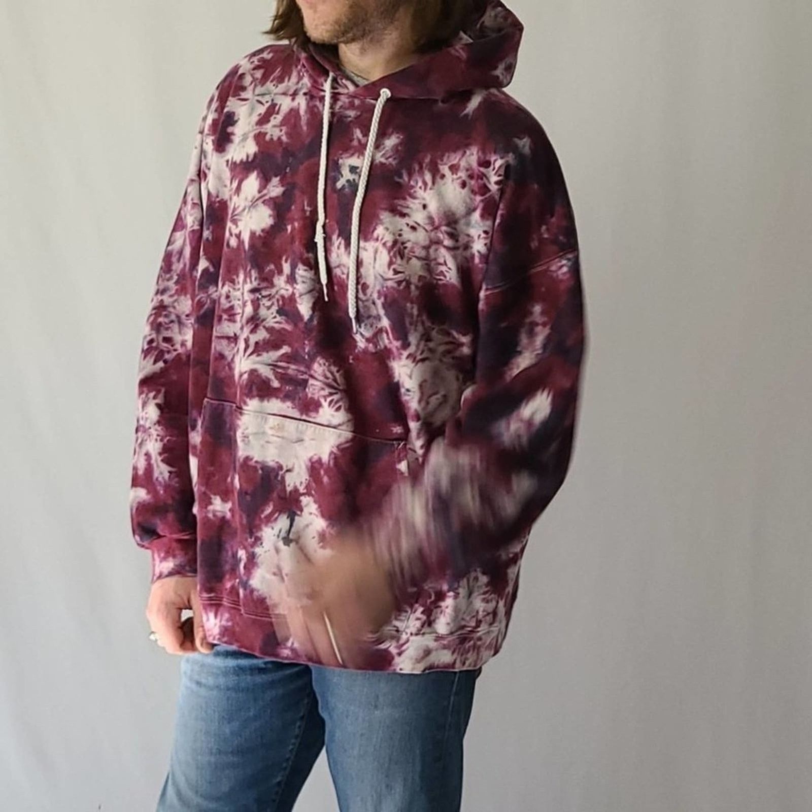 Hanes Oversized Bleached Hoodie tie dye Size XXL / US 16-18 / IT 52-54 - 4 Thumbnail