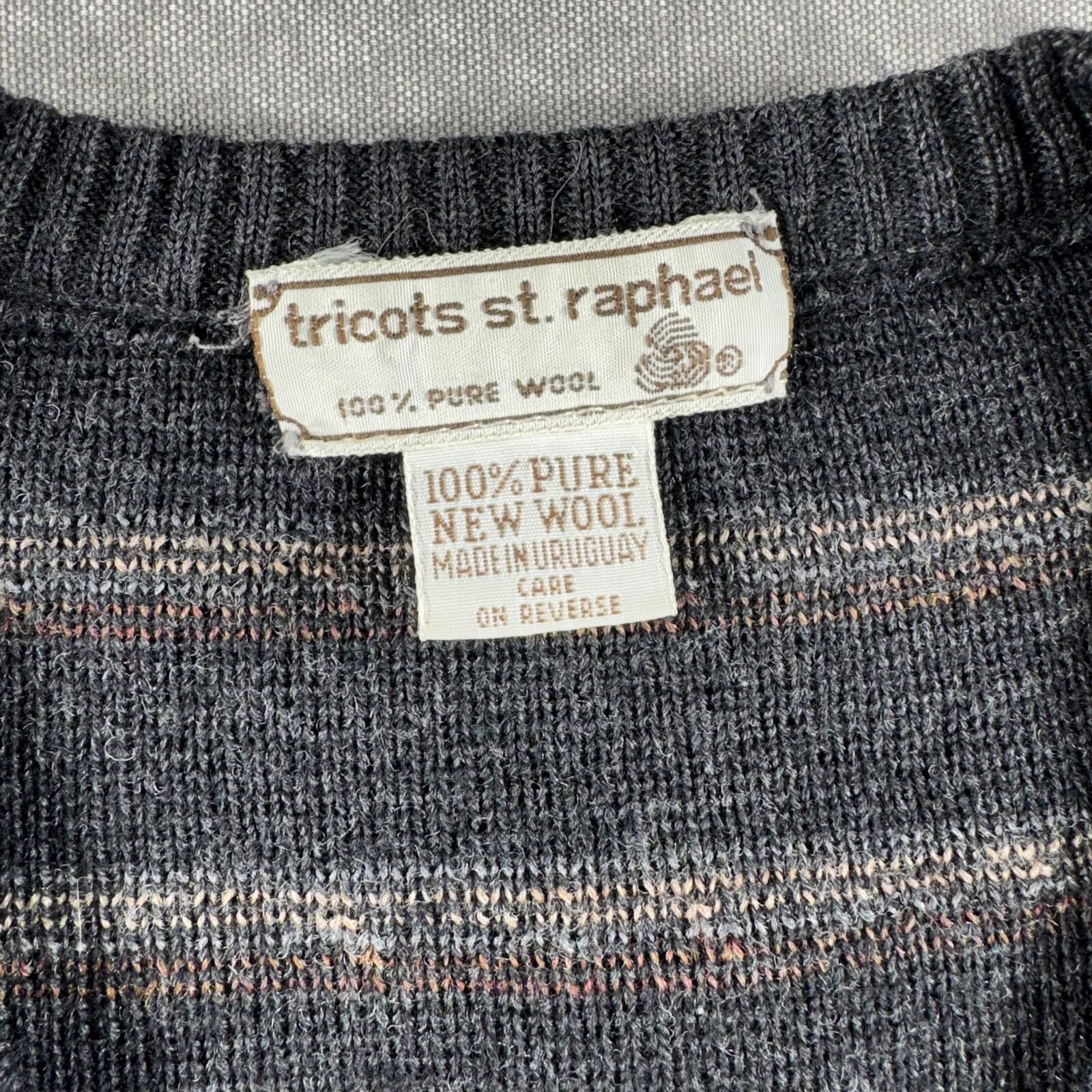 Tricots St. Raphael Tricots St. Raphael Sweater Men's Black Pure Wool V-Neck VTG Size US M / EU 48-50 / 2 - 7 Thumbnail
