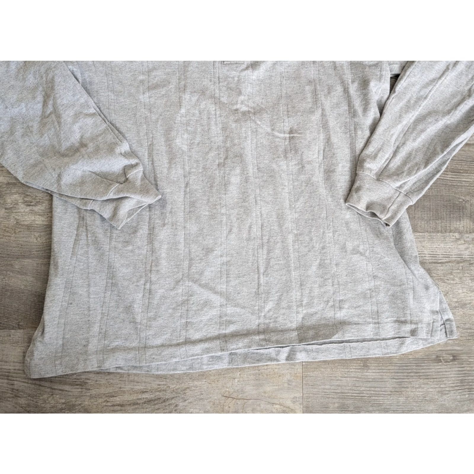 Lands' End VINTAGE Lands' End Long Sleeve Shirt Mens L Gray Henley Thermal Made In USA Shirt Mens L Gray Henley Thermal 80s 90s Outdoor Fall Winter Cotton Knit Size US L / EU 52-54 / 3 - 5 Thumbnail