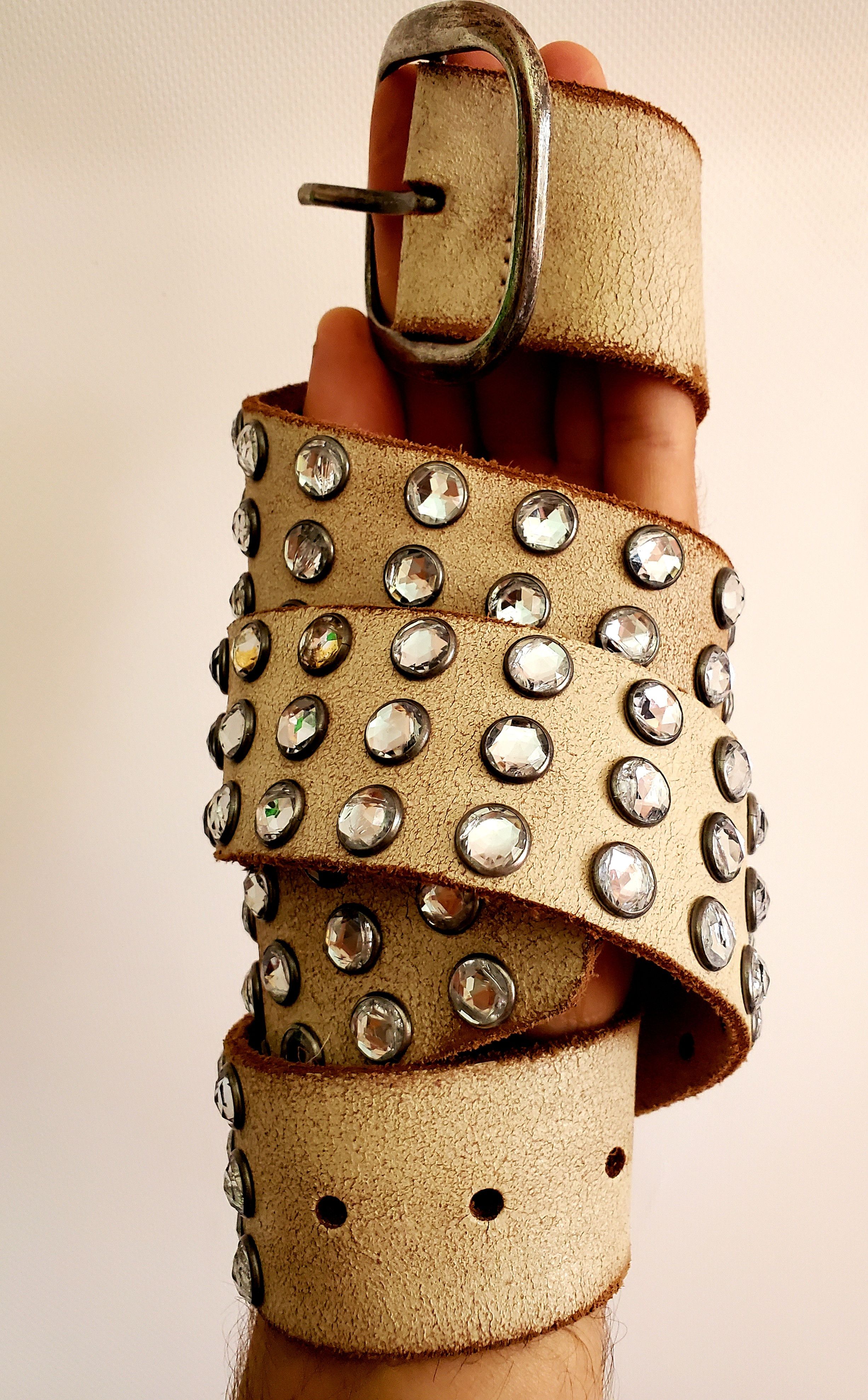 Japanese Brand × Vintage Steel Leather Studded Belt size 29-31 107 cm Size 30 - 3 Thumbnail