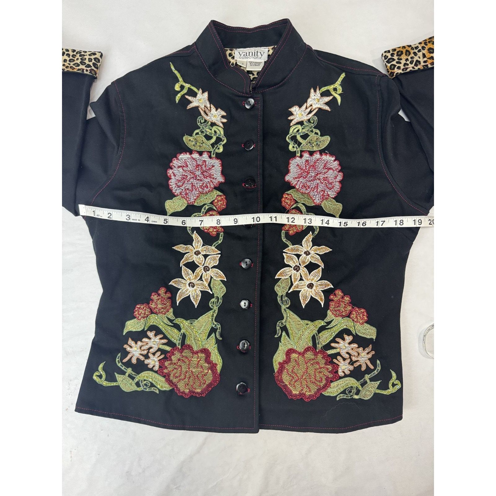 Other Vintage Vanity Collection Beaded Jacket Floral Leopard Small Size S / US 4 / IT 40 - 2 Thumbnail