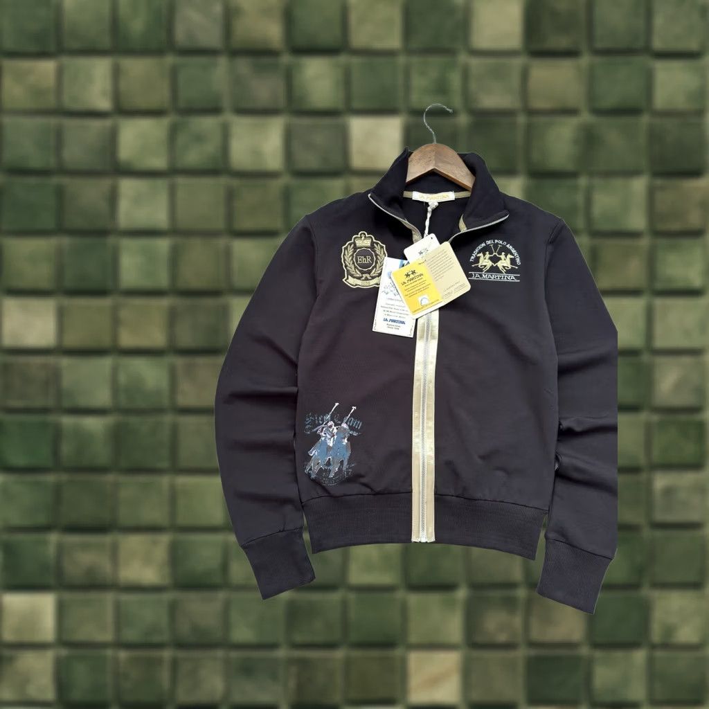 La Martina VINTAGE La Martina Y2K Multi Logo Full Zip Gray Sweatshirt Woman’s L Size L / US 10 / IT 46 - 1 Thumbnail