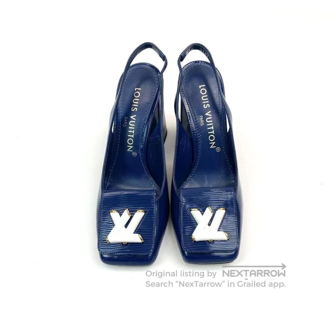 Louis Vuitton Louis Vuitton Square-toe logo high-heeled sandals| Size US 4.5 / IT 34.5 - 2 Thumbnail