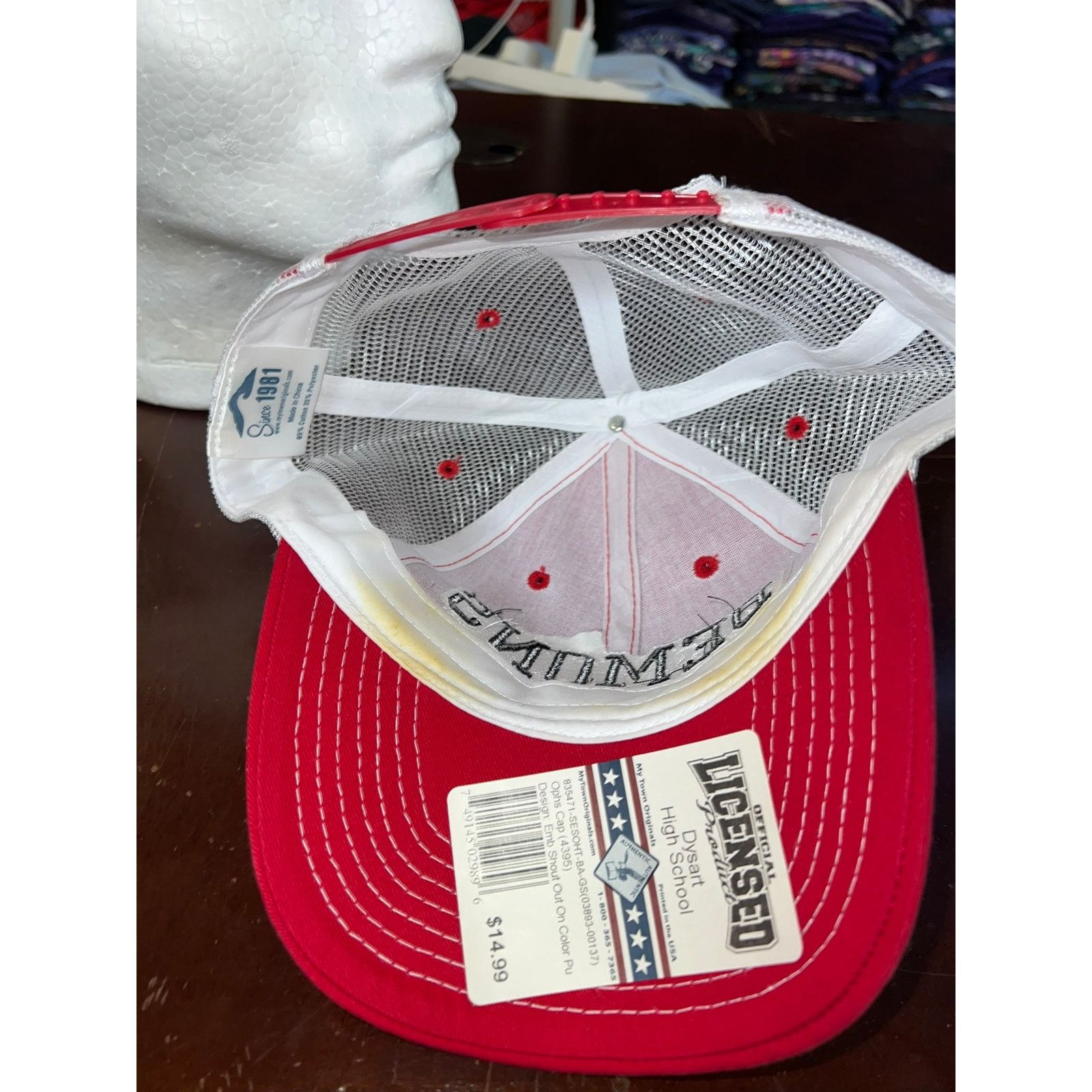 Vintage Vintage Demons Hat DHS Red White Cap Headwear NWT Size ONE SIZE - 6 Thumbnail