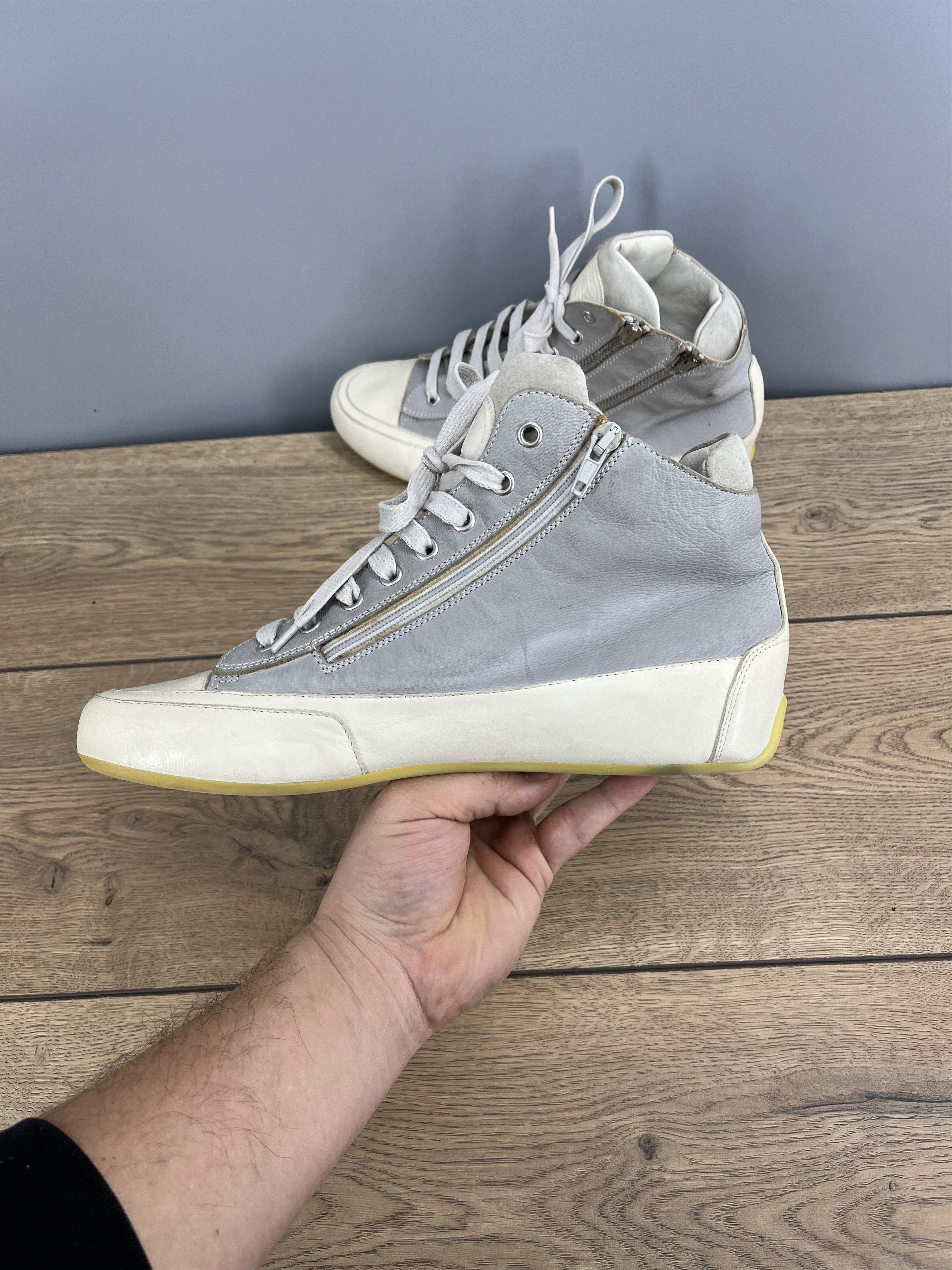 Vintage Candice Cooper Hi-Top Leather Sneakers EU 41 Gray Size US 9.5 / IT 39.5 - 4 Thumbnail