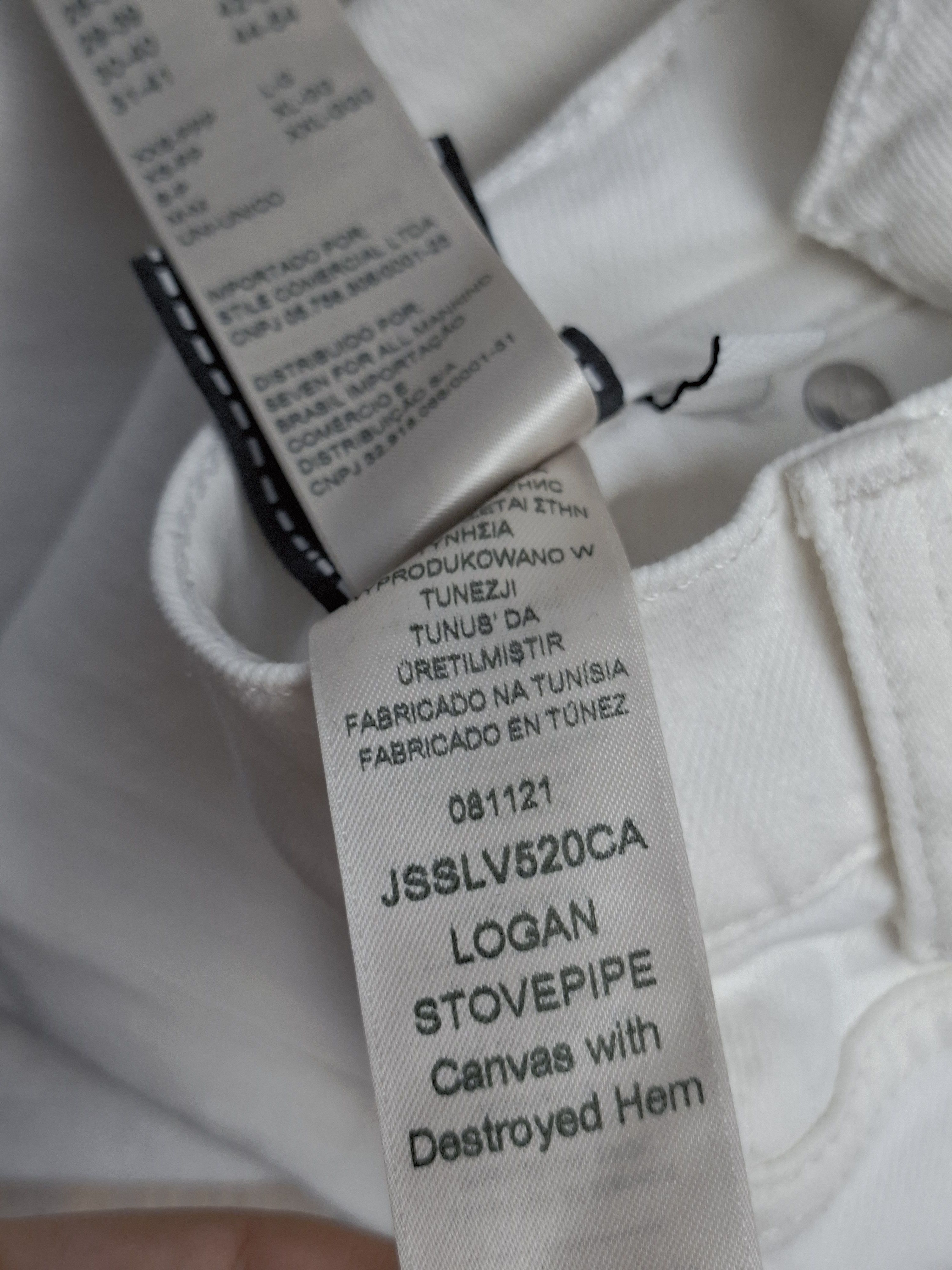 7 For All Mankind 7 For All Mankind Logan Stovepipe Canvas White Jeans Size 29" - 12 Thumbnail