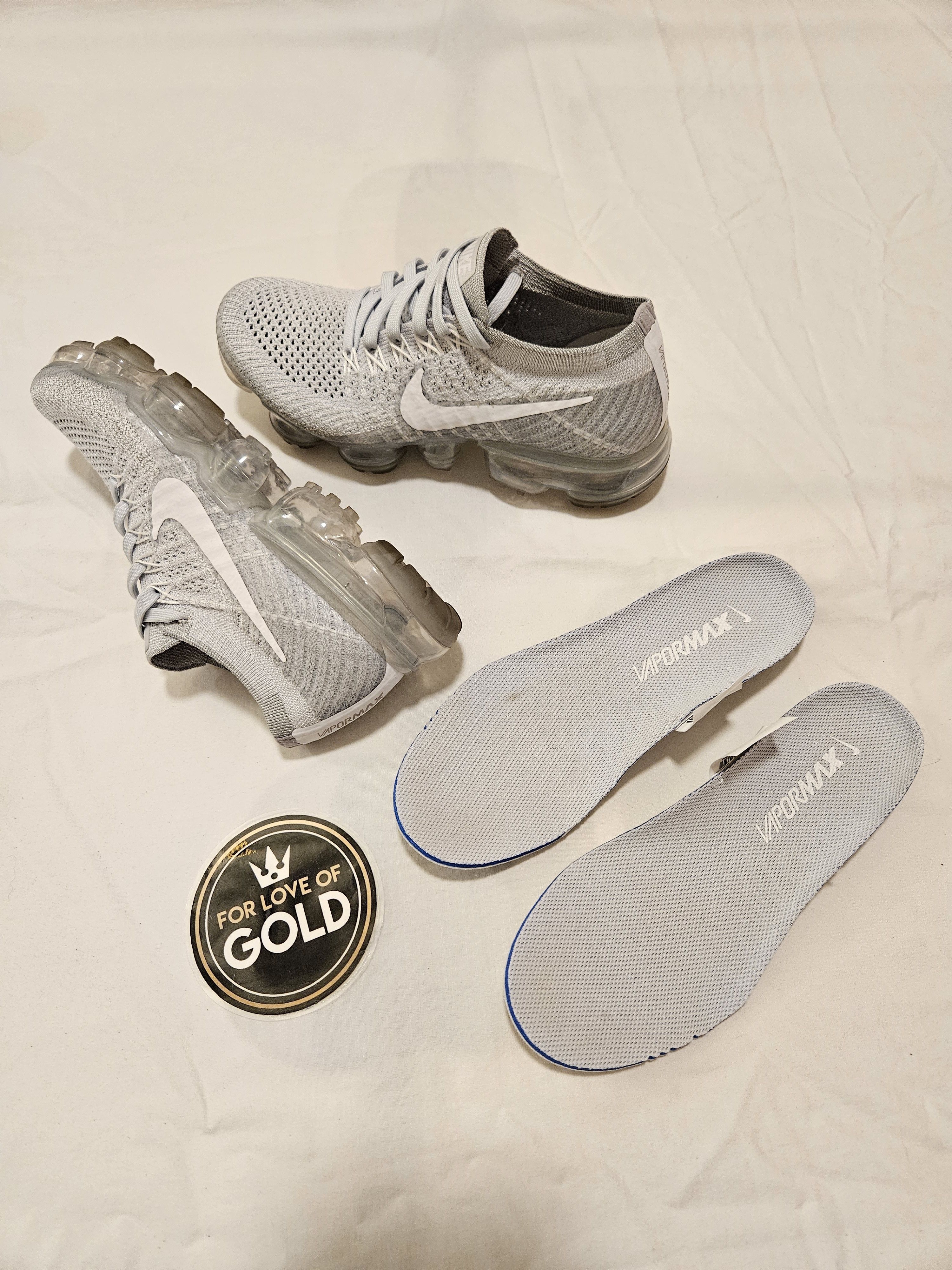 Nike 2017 Nike Air VaporMax Pure Platinum shoes Size US 5 / IT 35 - 1 Thumbnail