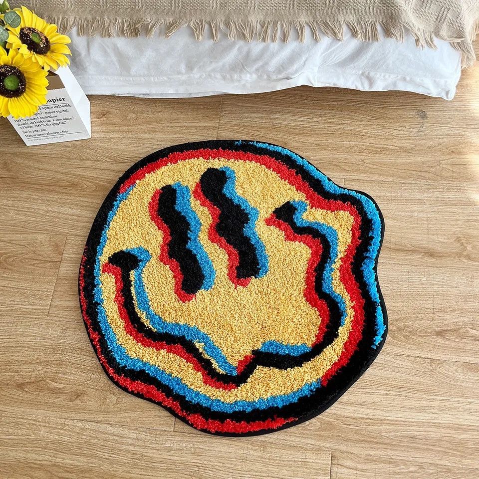 Designer × Japanese Brand Smiling Tufted Rug for Bedroom Home Decor Carpet Custom Size ONE SIZE - 1 Thumbnail