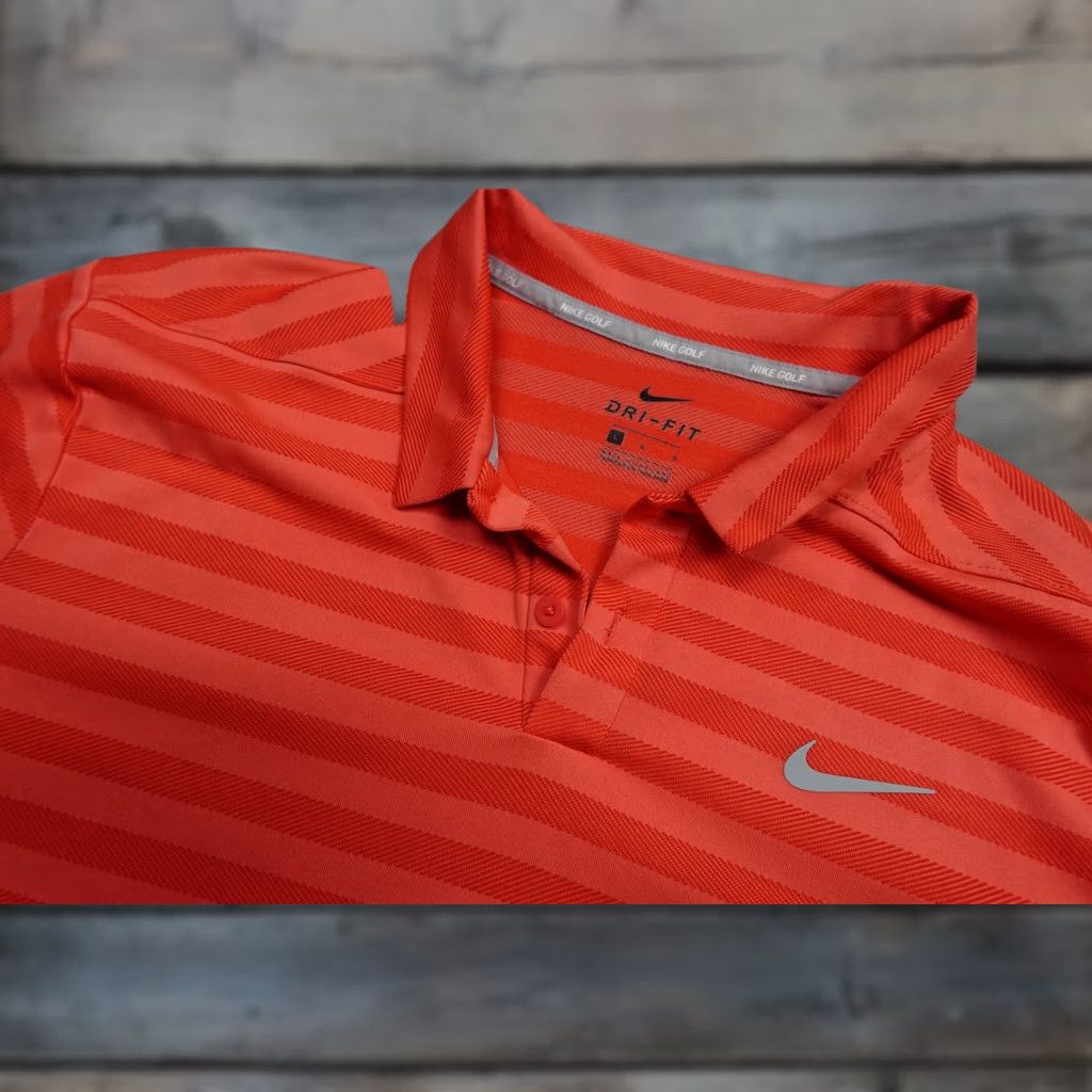 Nike Nike Golf Dri-FIT Polo Mens Large Red Stripe Shirt Size US L / EU 52-54 / 3 - 1 Thumbnail