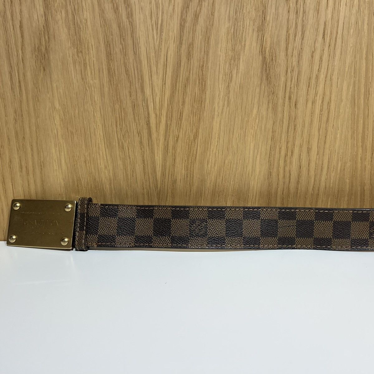 Louis Vuitton 🔹Louis Vuitton Inventeur Metal Buckle Leather Belt Size 36 - 6 Thumbnail