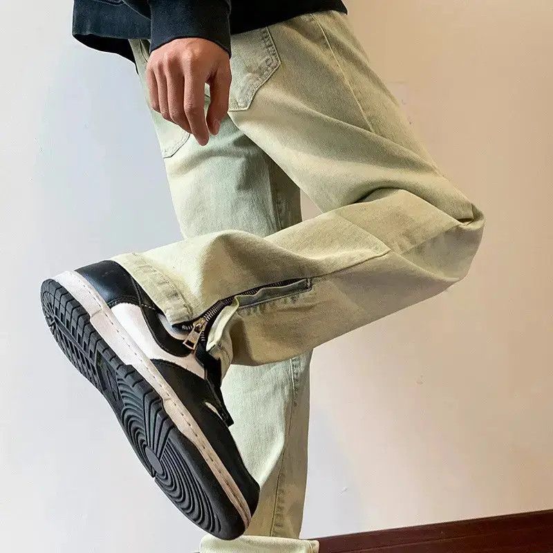 Japanese Brand Retro high street zipper straight leg jeans Size US 32 / EU 48 - 3 Thumbnail