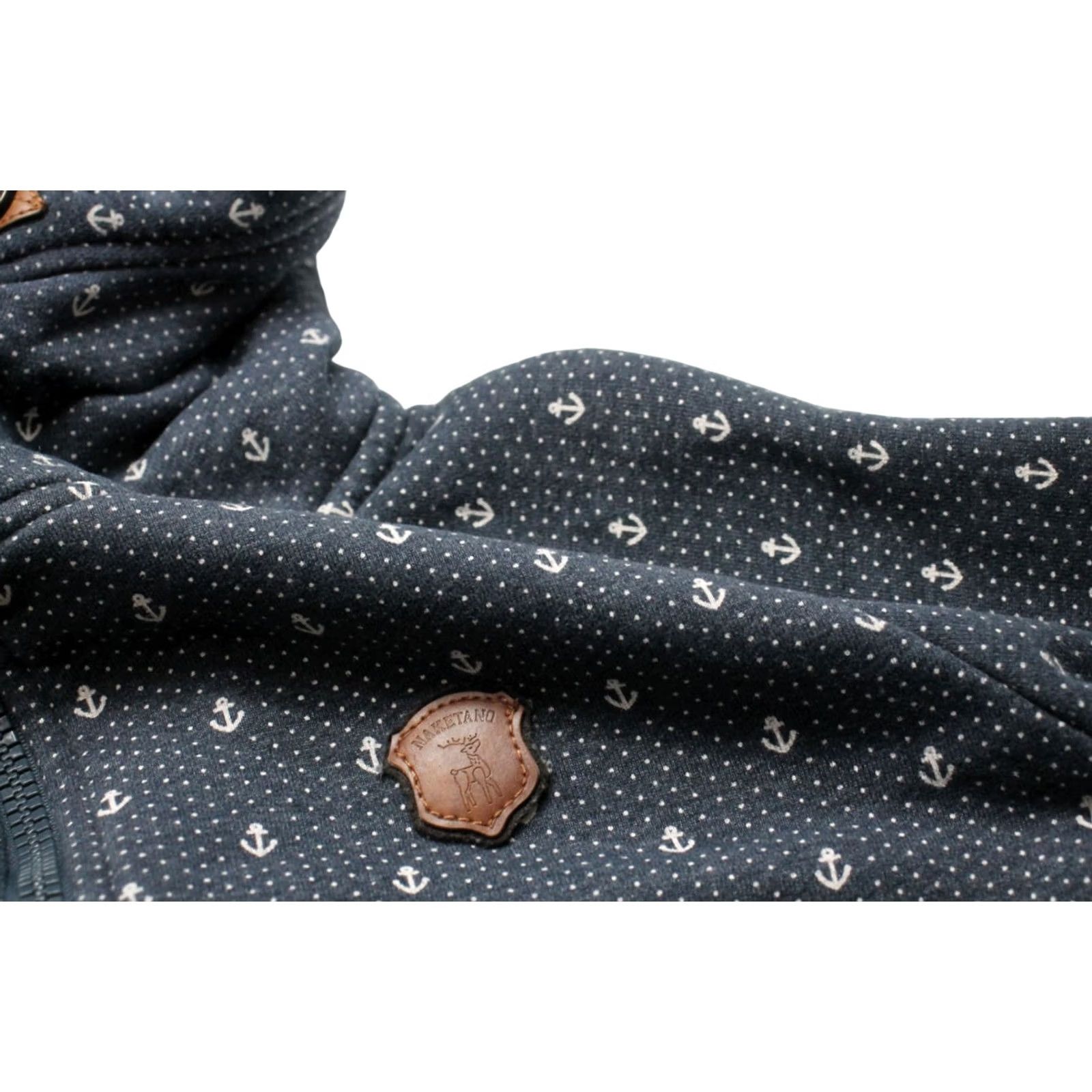 Vintage NAKETANO Hoodie Women's LARGE Blue Patterned Full Zip Hooded Pockets Size L / US 10 / IT 46 - 7 Thumbnail