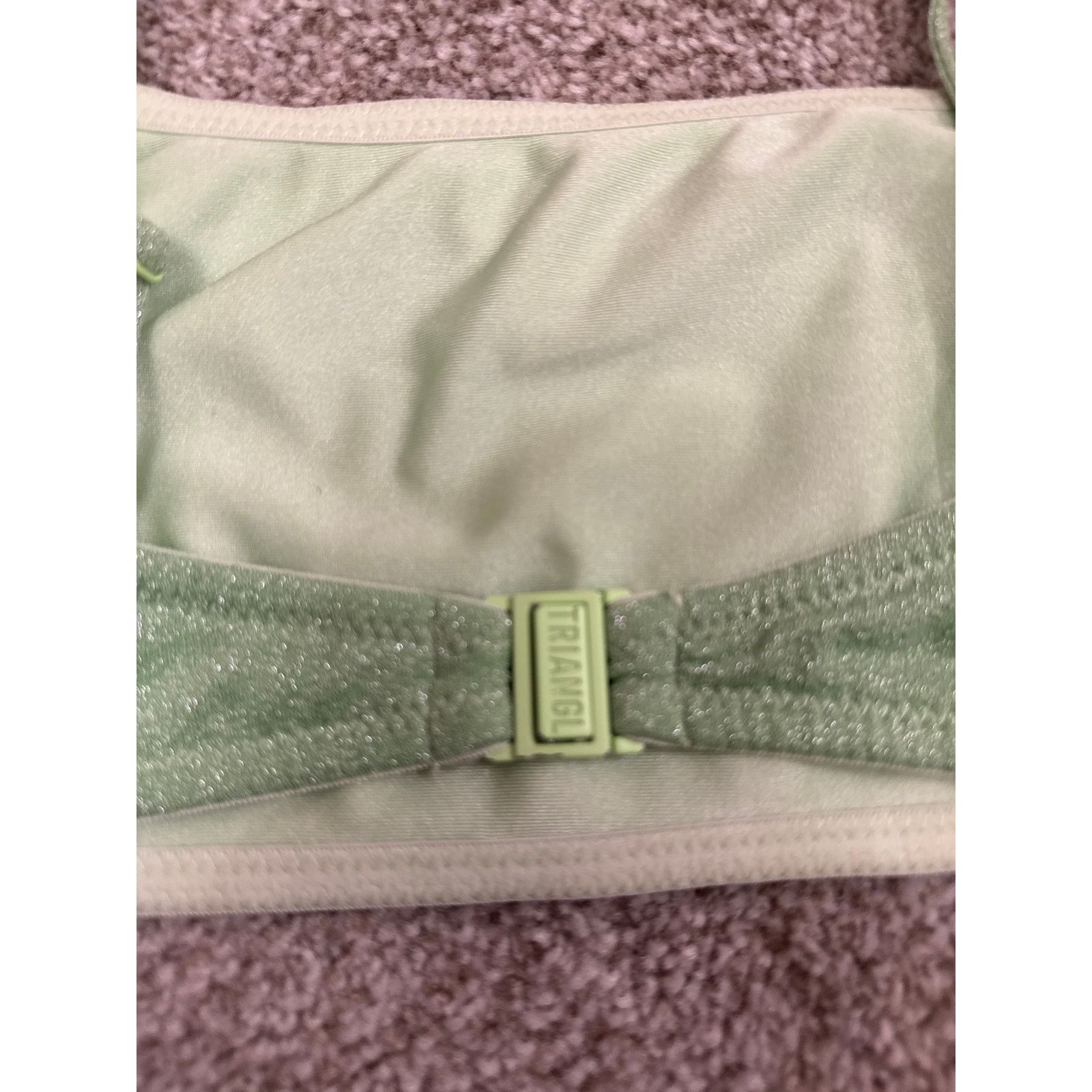 Triangl Triangl Mica Sparkle Lime Green Bikini Top, sz large Size L / US 10 / IT 46 - 5 Thumbnail