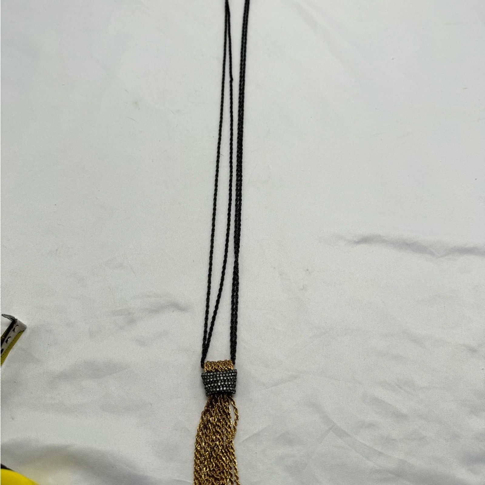NBDN Nobrandedon Stella & Dot Windsor Pave Tassel long statement necklace Size ONE SIZE - 3 Thumbnail